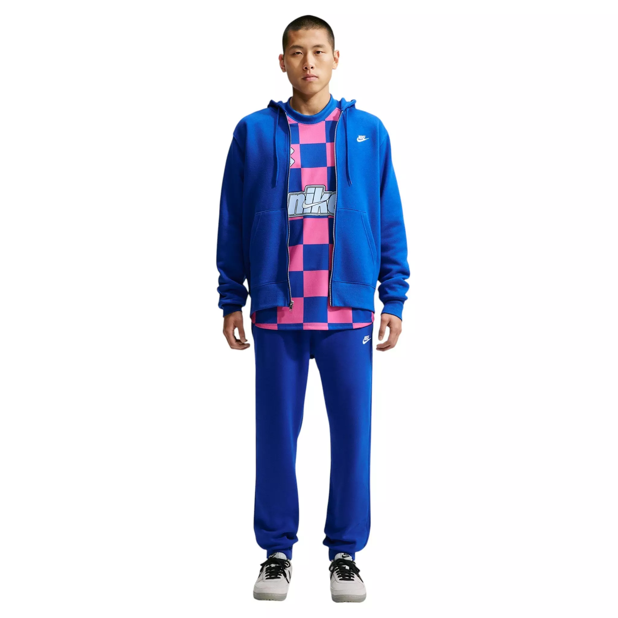 Nike Men's Club Full-Zip Fleece Hoodie - BLUE