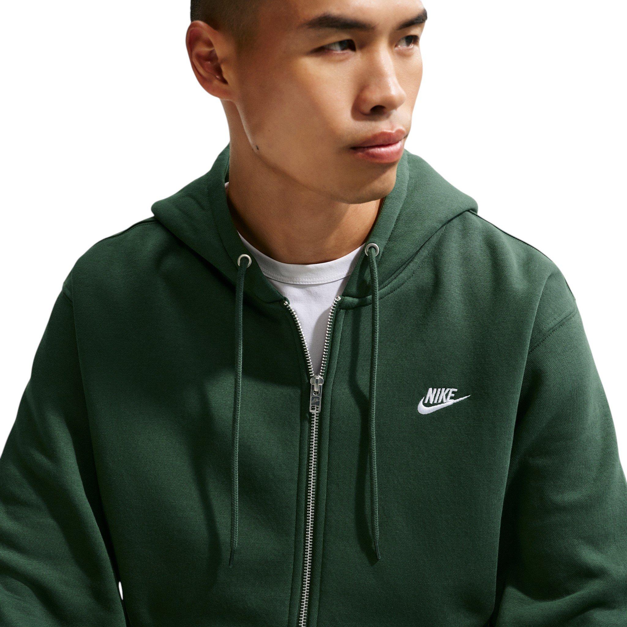 Nike Men's Club Full-Zip Fleece Hoodie - GREEN
