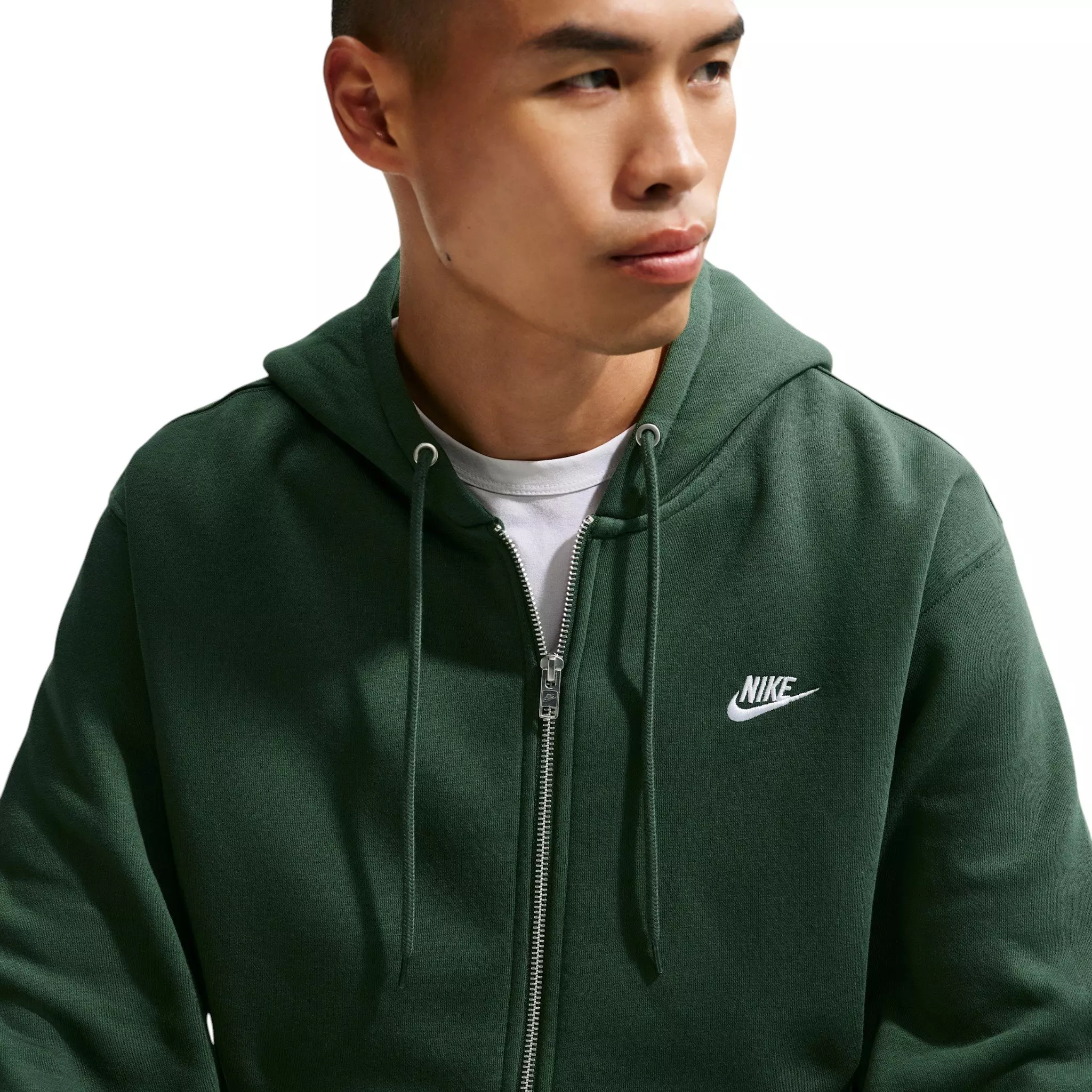Nike Men's Club Full-Zip Fleece Hoodie - GREEN