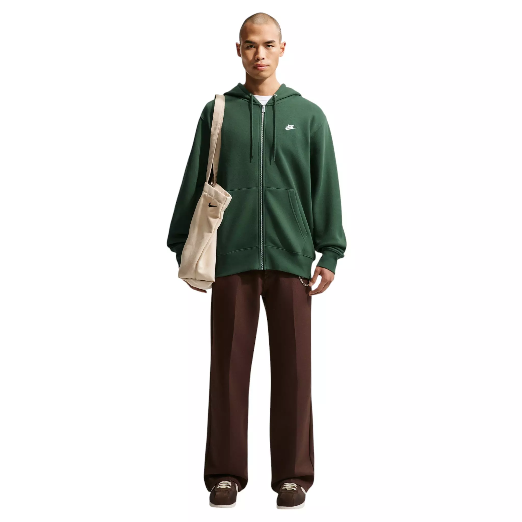 Nike Men's Club Full-Zip Fleece Hoodie - GREEN