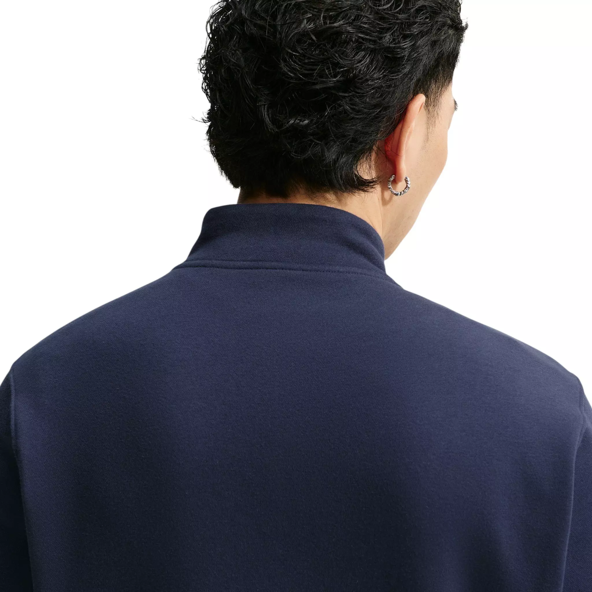 Nike Men's Sportswear Club 1/2-Zip Fleece Top - Obsidian/Obsidian/White - OBSIDIAN/OBSIDIAN/WHITE