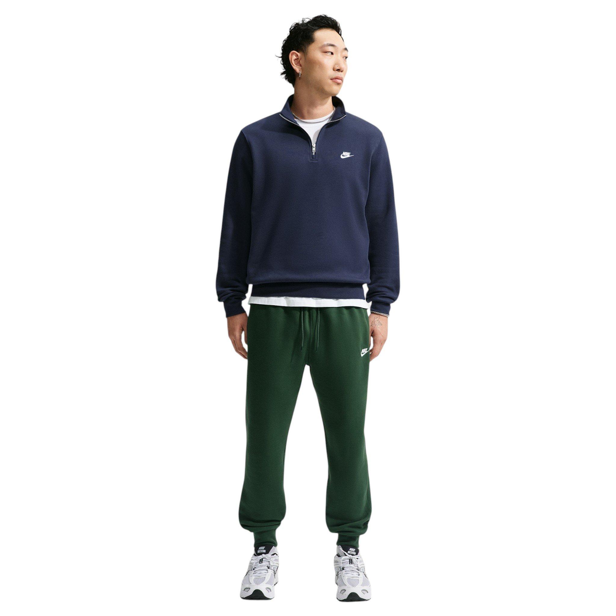 Nike Men's Sportswear Club 1/2-Zip Fleece Top - Obsidian/Obsidian/White - OBSIDIAN/OBSIDIAN/WHITE Thumbnail View 4