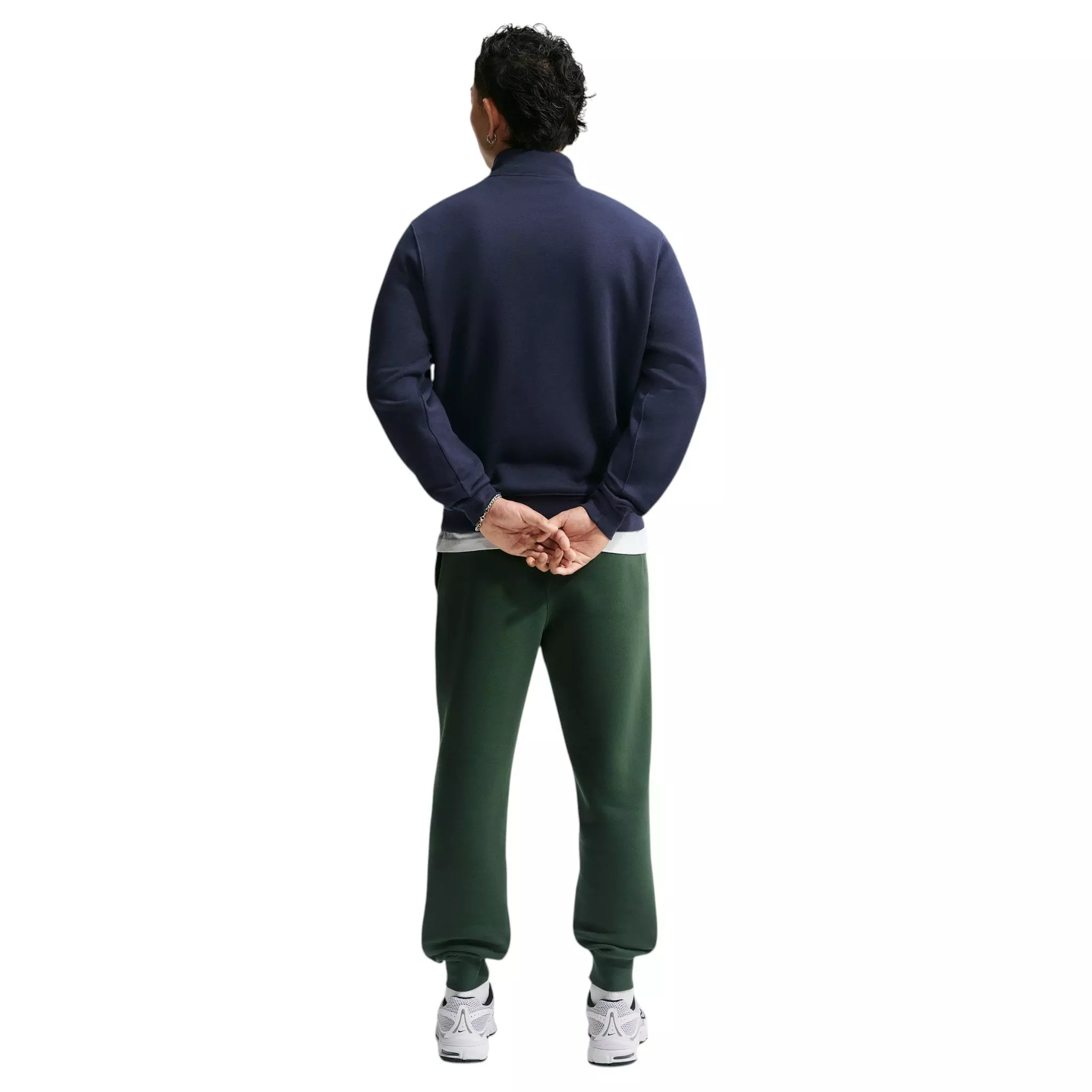 Nike Men's Sportswear Club 1/2-Zip Fleece Top - Obsidian/Obsidian/White - OBSIDIAN/OBSIDIAN/WHITE