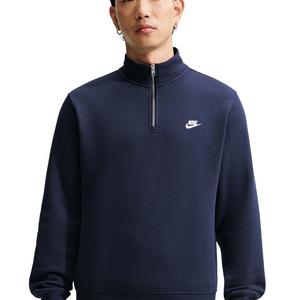 Nike Men's Sportswear Club 1/2-Zip Fleece Top - Obsidian/Obsidian/White - OBSIDIAN/OBSIDIAN/WHITE