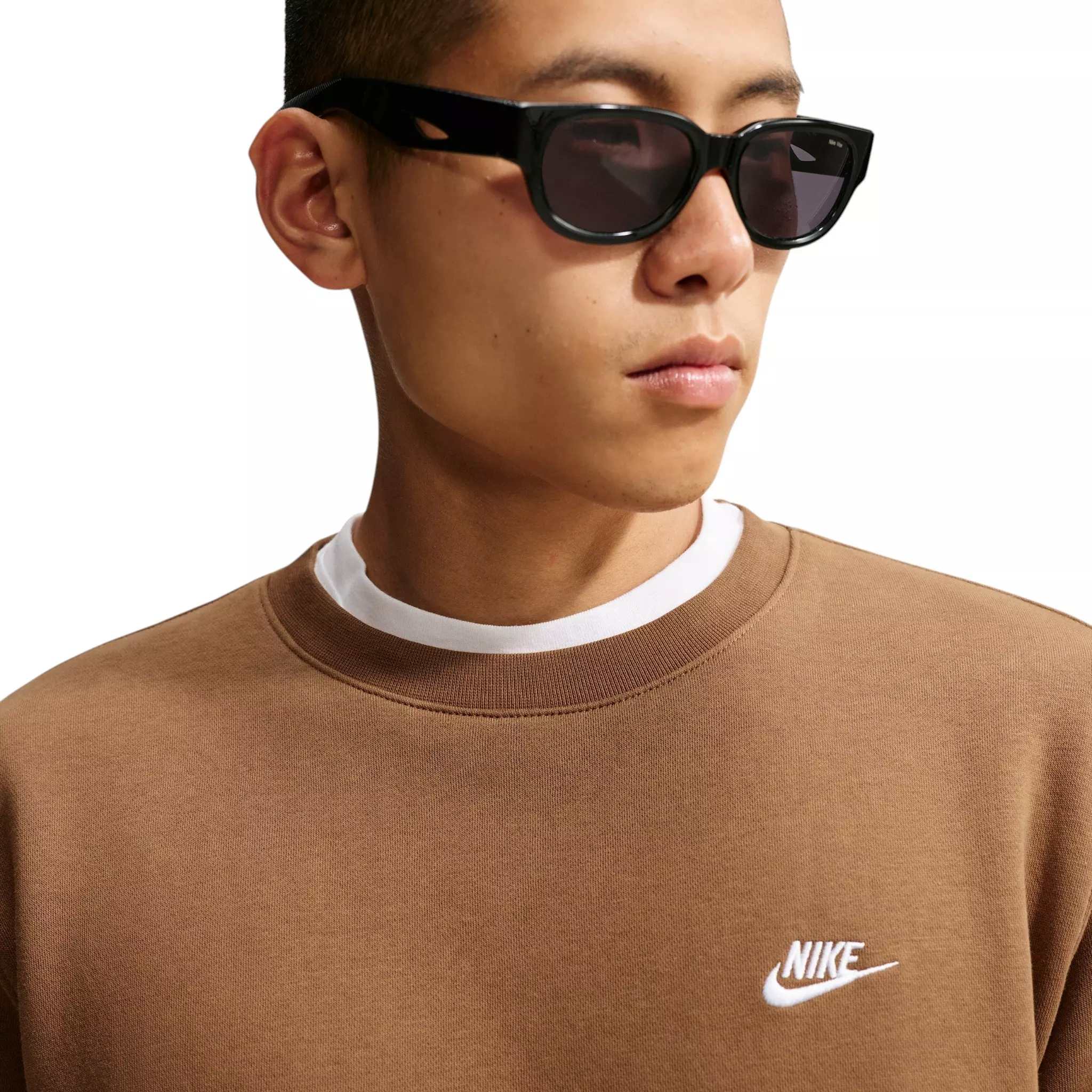 Nike Men's Club Fleece Crew - BROWN