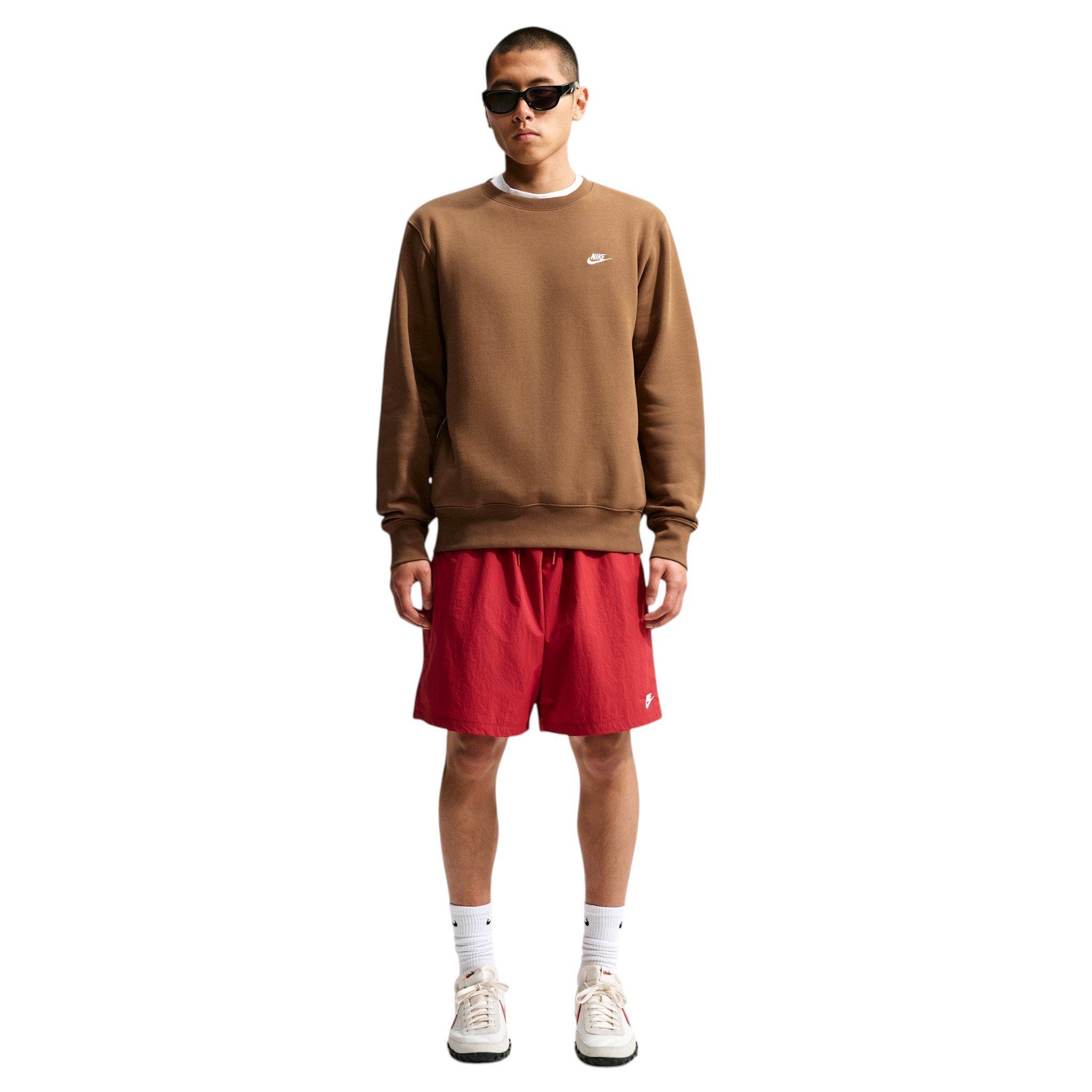 Nike Men's Club Fleece Crew - BROWN Thumbnail View 4
