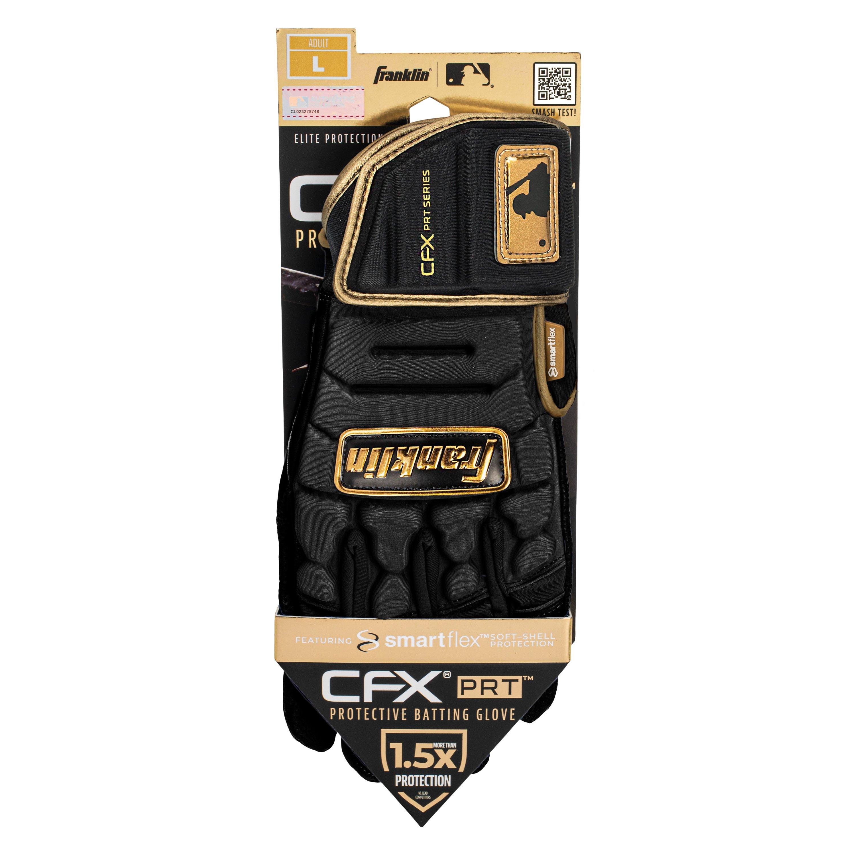 Franklin Sports CFX PRT Protective Batting Gloves - Black/Gold - BLACK/GOLD Thumbnail View 3