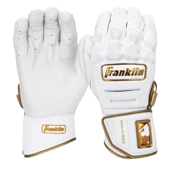 Franklin Sports CFX PRT Protective Batting Gloves - White/Gold - WHITE/GOLD Thumbnail View 1