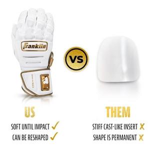 Franklin Sports CFX PRT Protective Batting Gloves - White/Gold