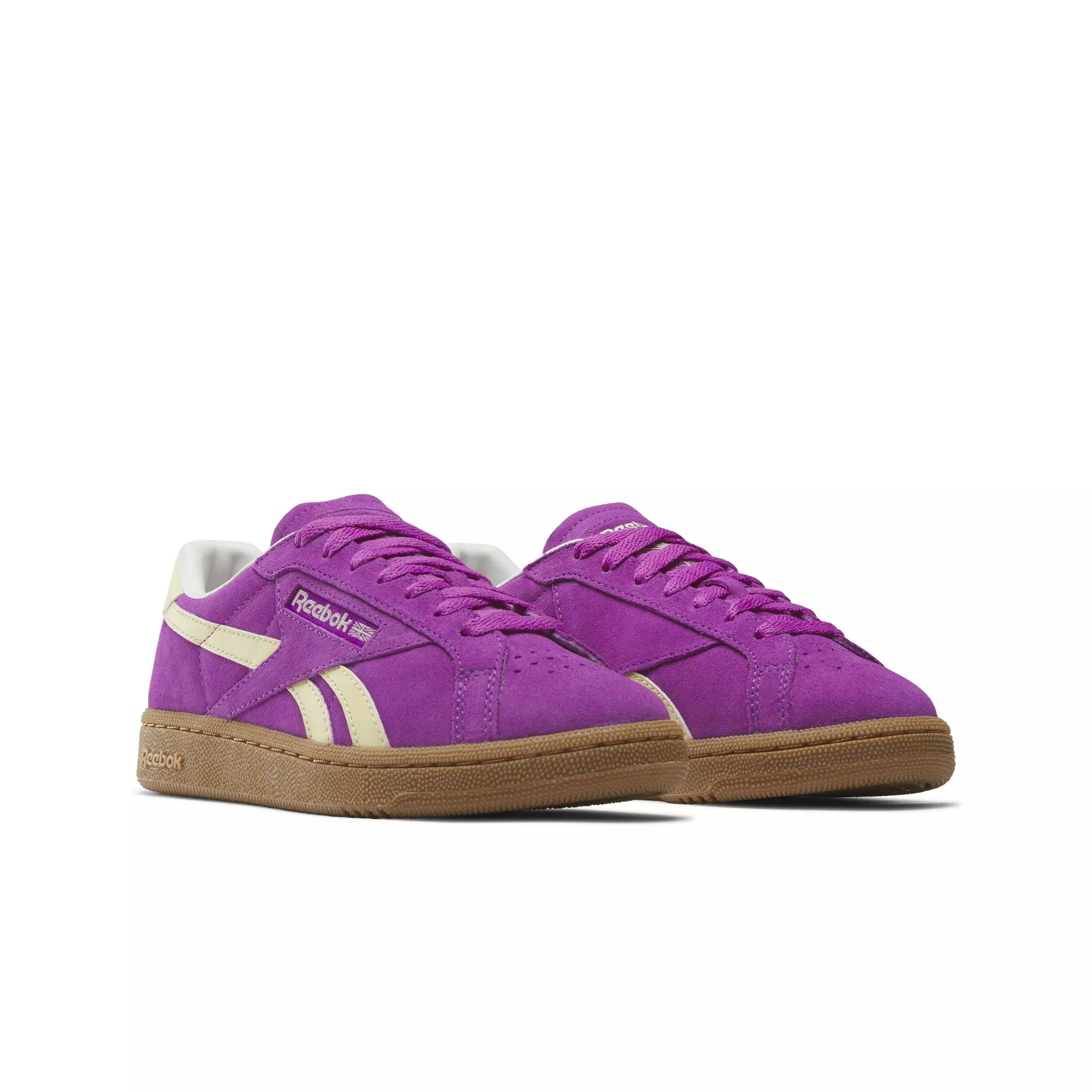 Reebok Club C Grounds UK "Purple/Light Yellow/Gum" Women's Shoe - PURPLE/LT YELLOW/GUM