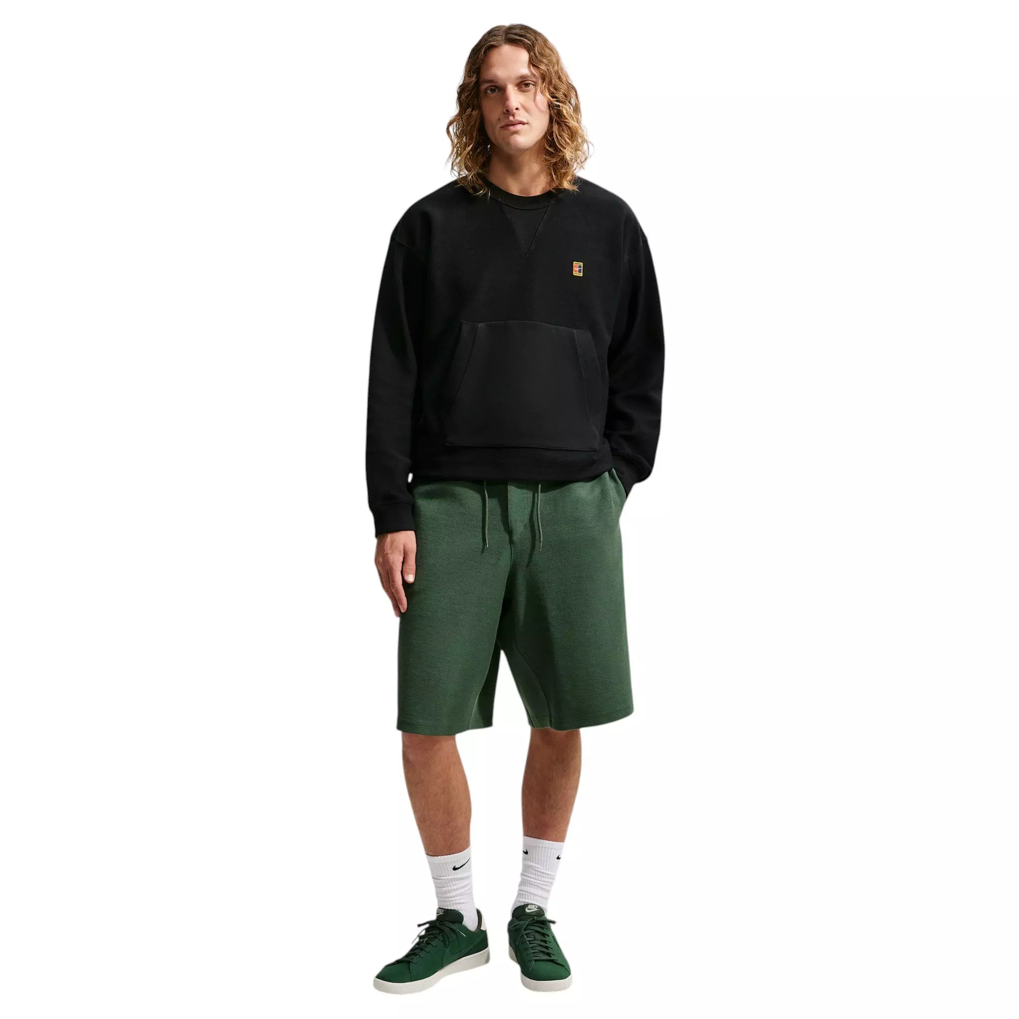 Nike Men's Club Rules French Terry Crew-Neck Sweatshirt - BLACK