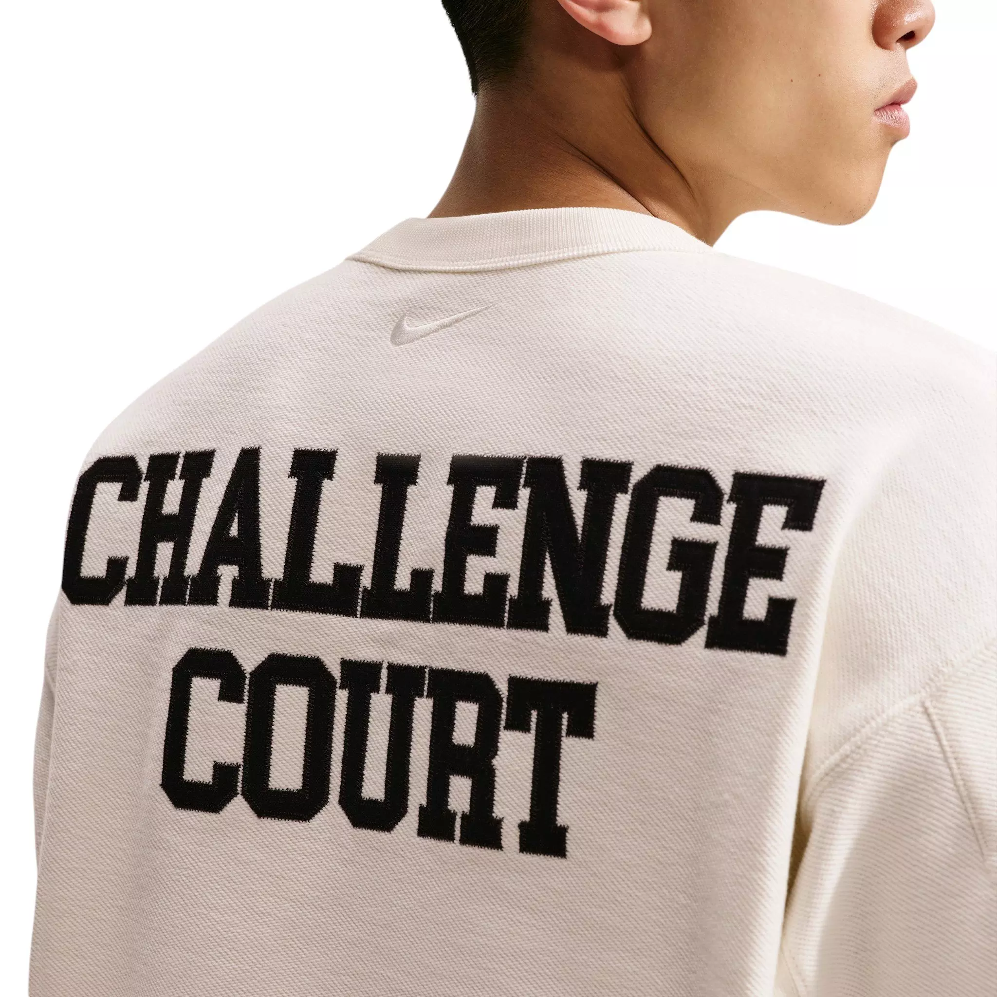 Nike Men's Club Rules French Terry Crew-Neck Sweatshirt - WHITE