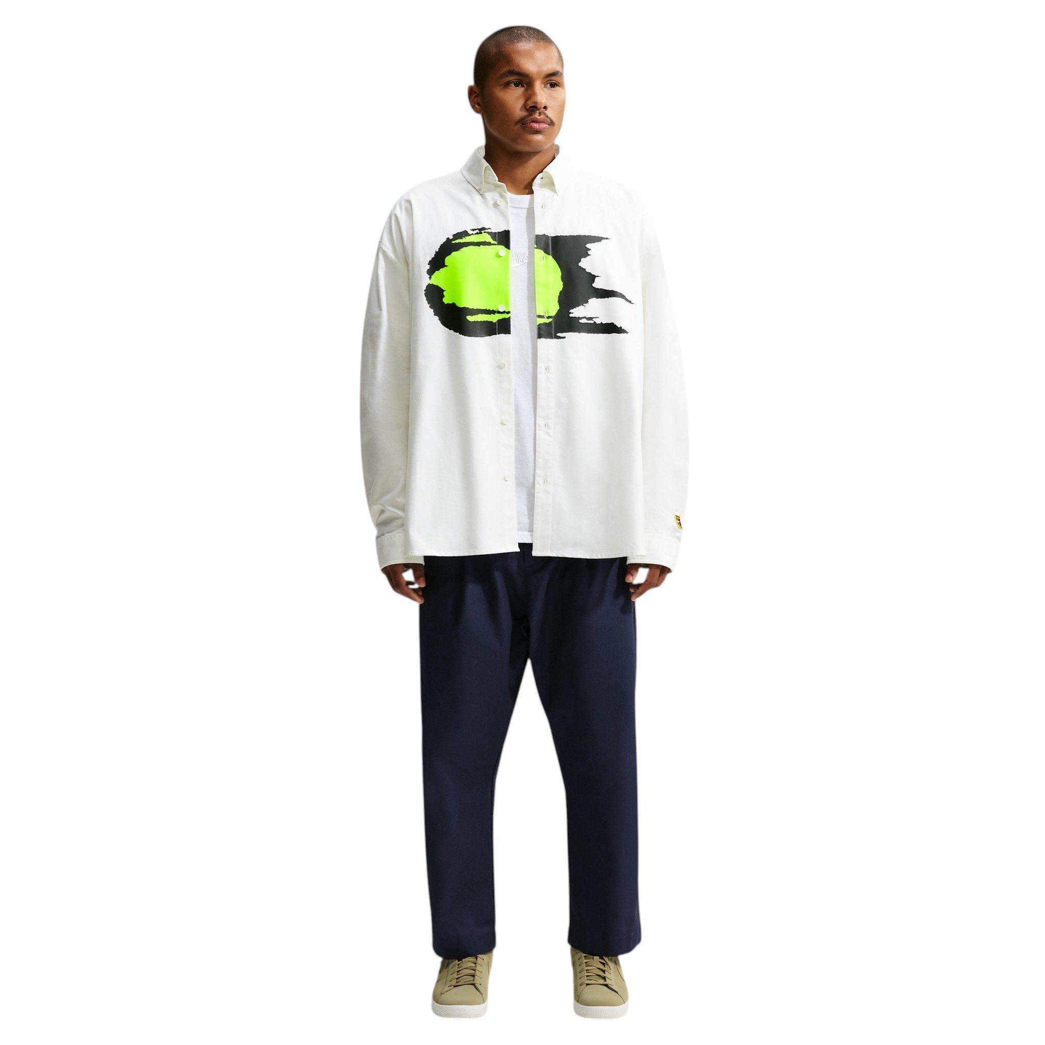 Nike Men's Club Rules Long-Sleeve Oxford Top - WHITE/WHITE
