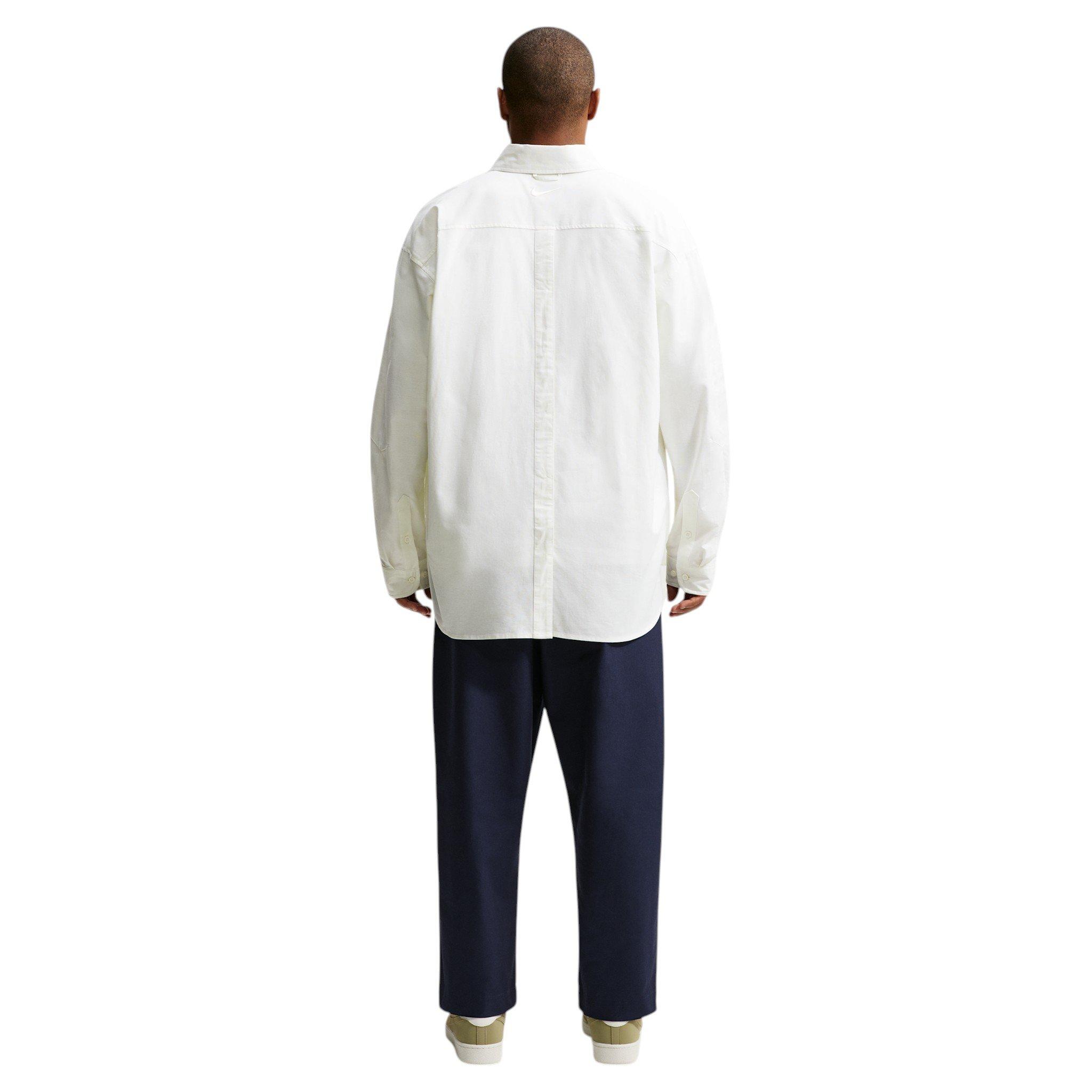 Nike Men's Club Rules Long-Sleeve Oxford Top - WHITE/WHITE