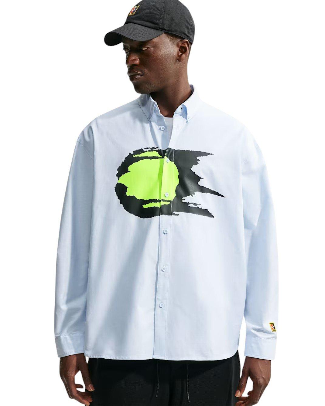 Nike Men's Club Rules Long-Sleeve Oxford Top - BLUE