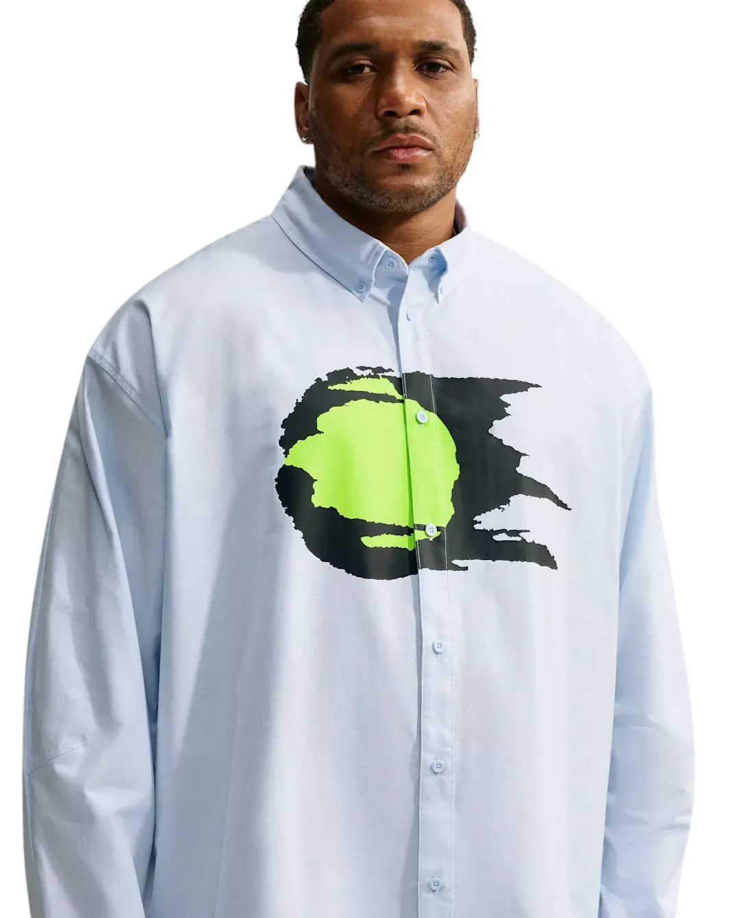 Nike Men's Club Rules Long-Sleeve Oxford Top - BLUE