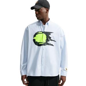 Nike Men's Club Rules Long-Sleeve Oxford Top - BLUE