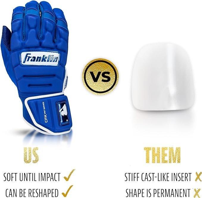 Franklin Sports CFX PRT Protective Batting Gloves - Royal - ROYAL Thumbnail View 2