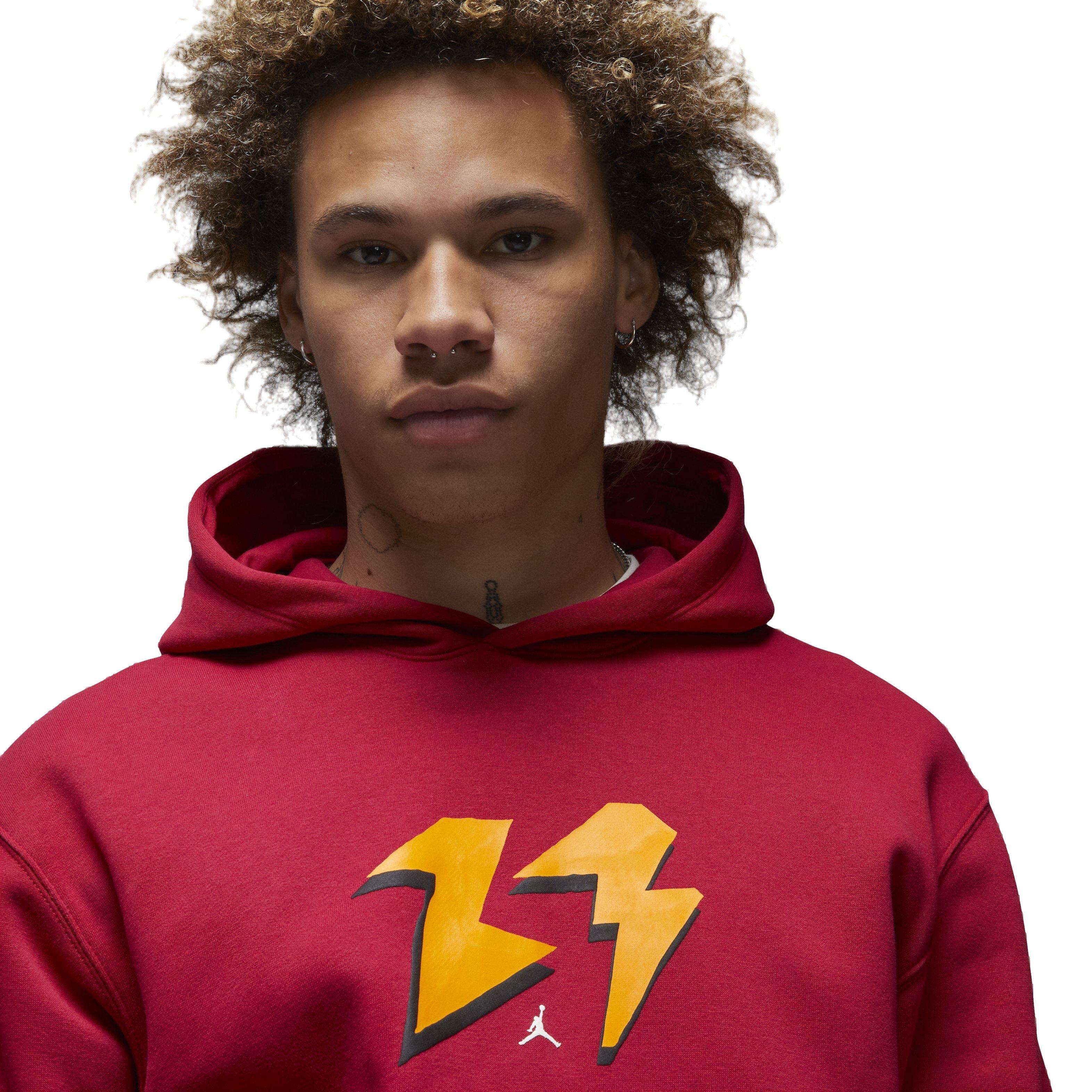 Jordan Men's Flight MVP Fleece Pullover Hoodie - Red - RED Thumbnail View 3