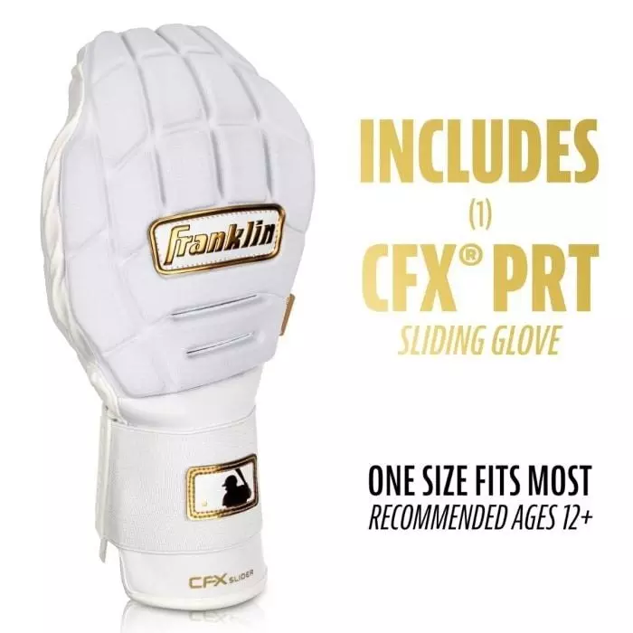 Franklin Sports CFX Slider PRT Protective Sliding Glove - WHITE/GOLD