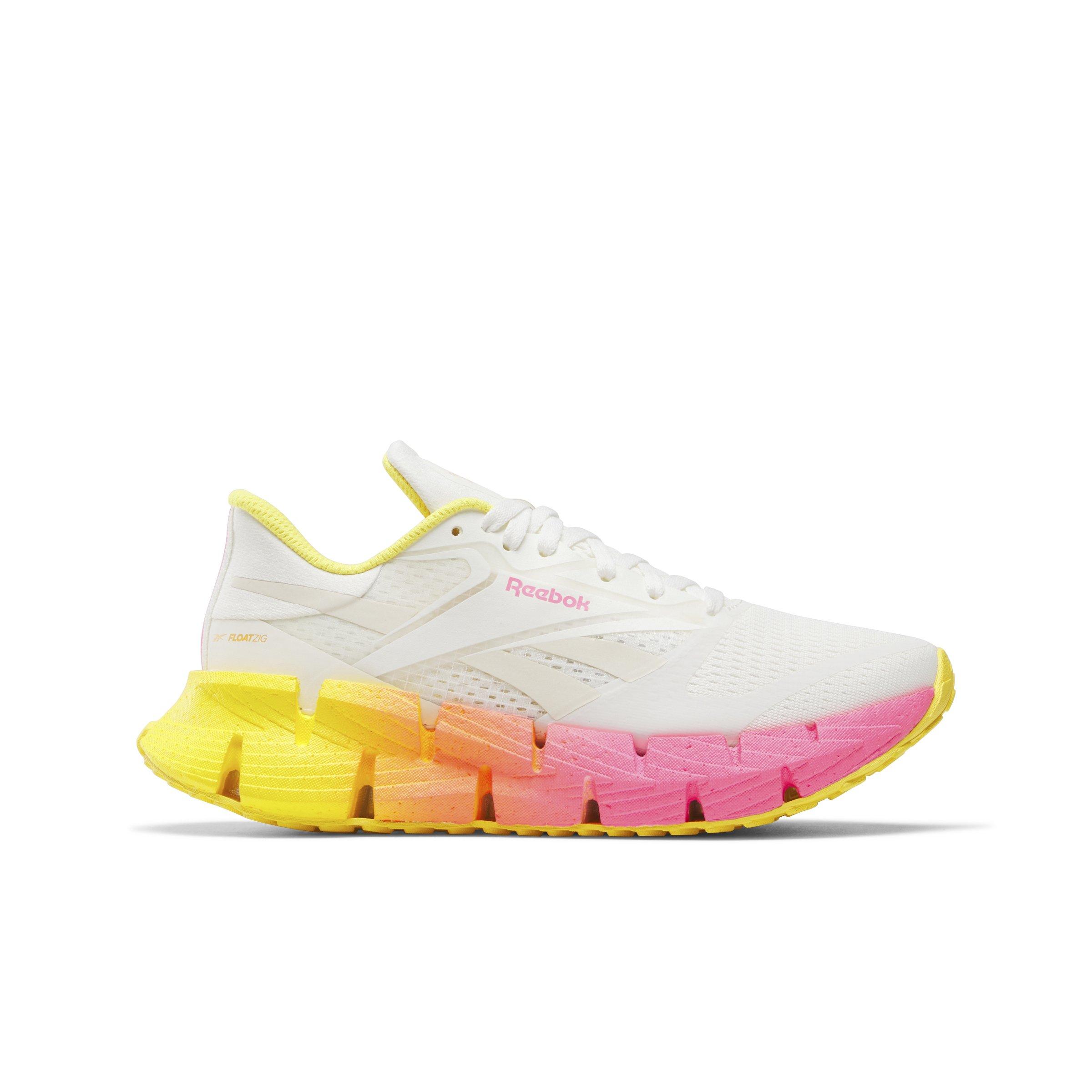 Reebok FloatZig 1 "White/Yellow/Pink" Women's Running Shoe - WHITE/YELLOW/PINK Thumbnail View 1