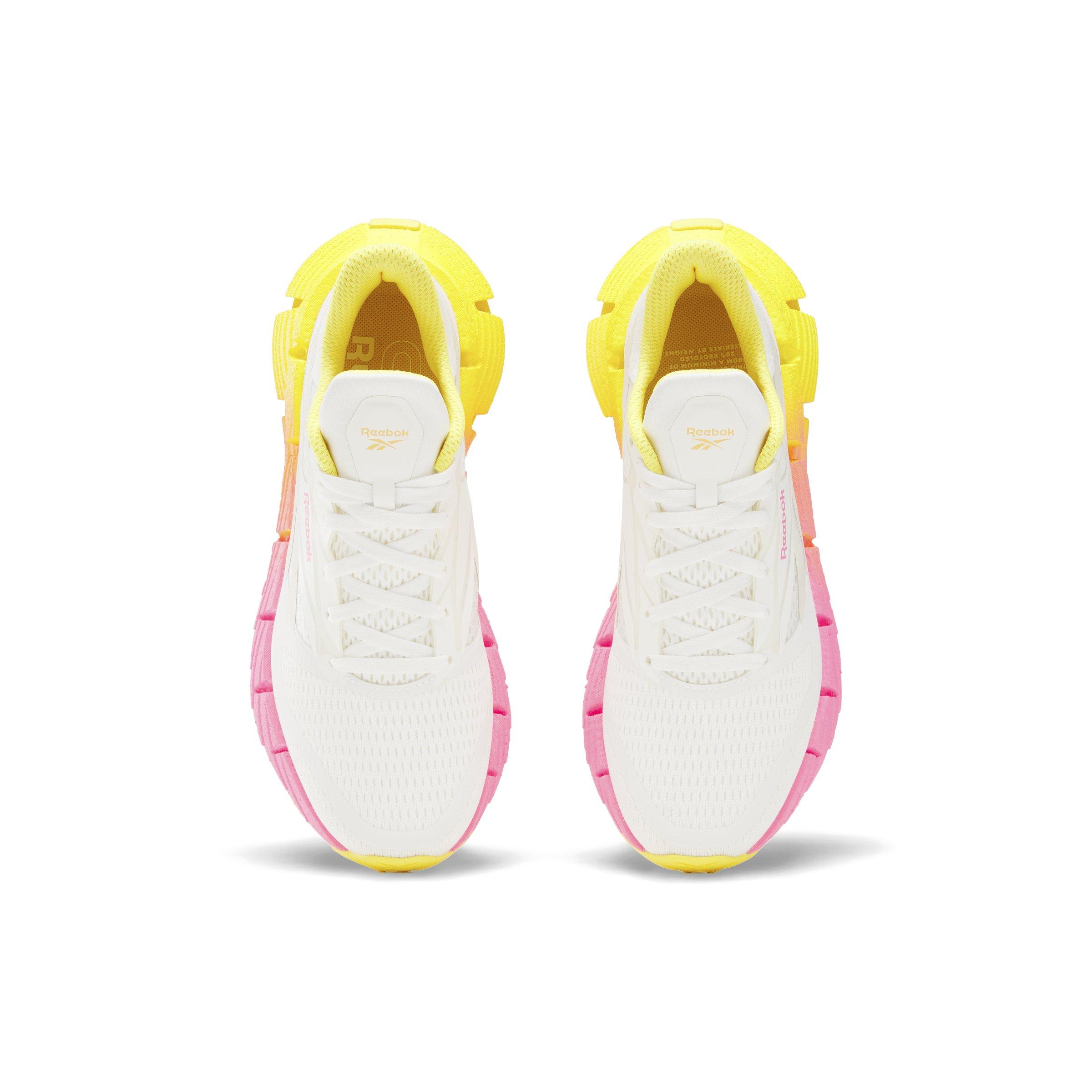 Reebok FloatZig 1 "White/Yellow/Pink" Women's Running Shoe - WHITE/YELLOW/PINK Thumbnail View 4