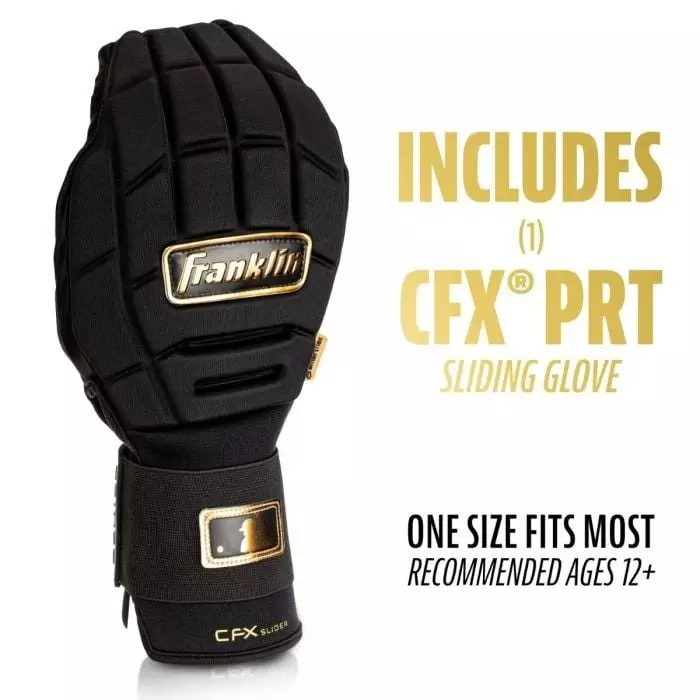 Franklin Sports Youth CFX Slider PRT Protective Sliding Glove - BLACK/GOLD