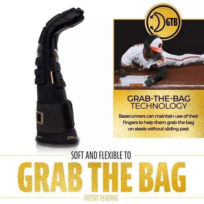 Franklin Sports Youth CFX Slider PRT Protective Sliding Glove - BLACK/GOLD