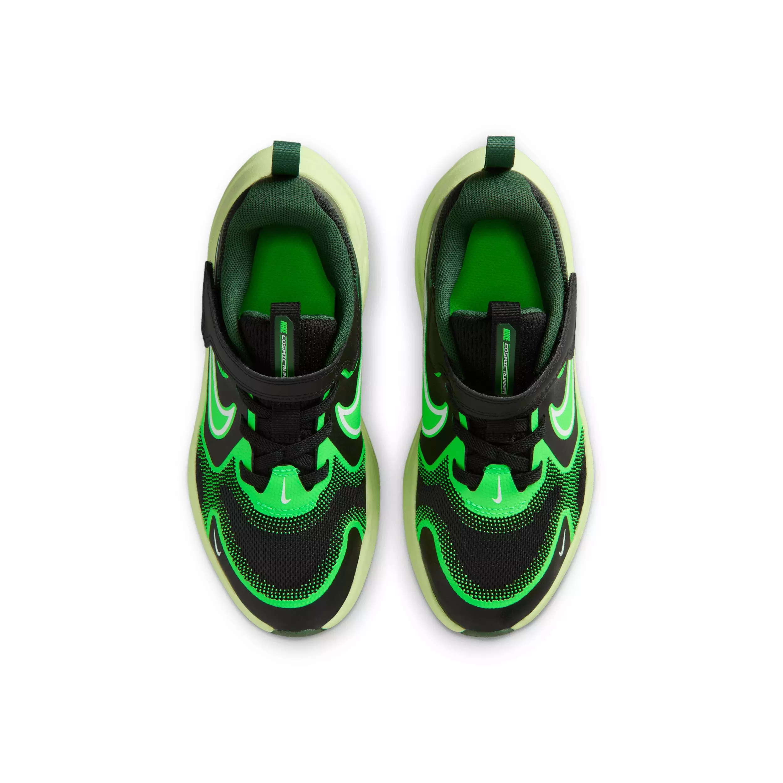 Nike Cosmic Runner "Black/Light Liquid Lime/Fir/White" Preschool Boys' Running Shoe - BLACK/LIME/FIR/WHITE