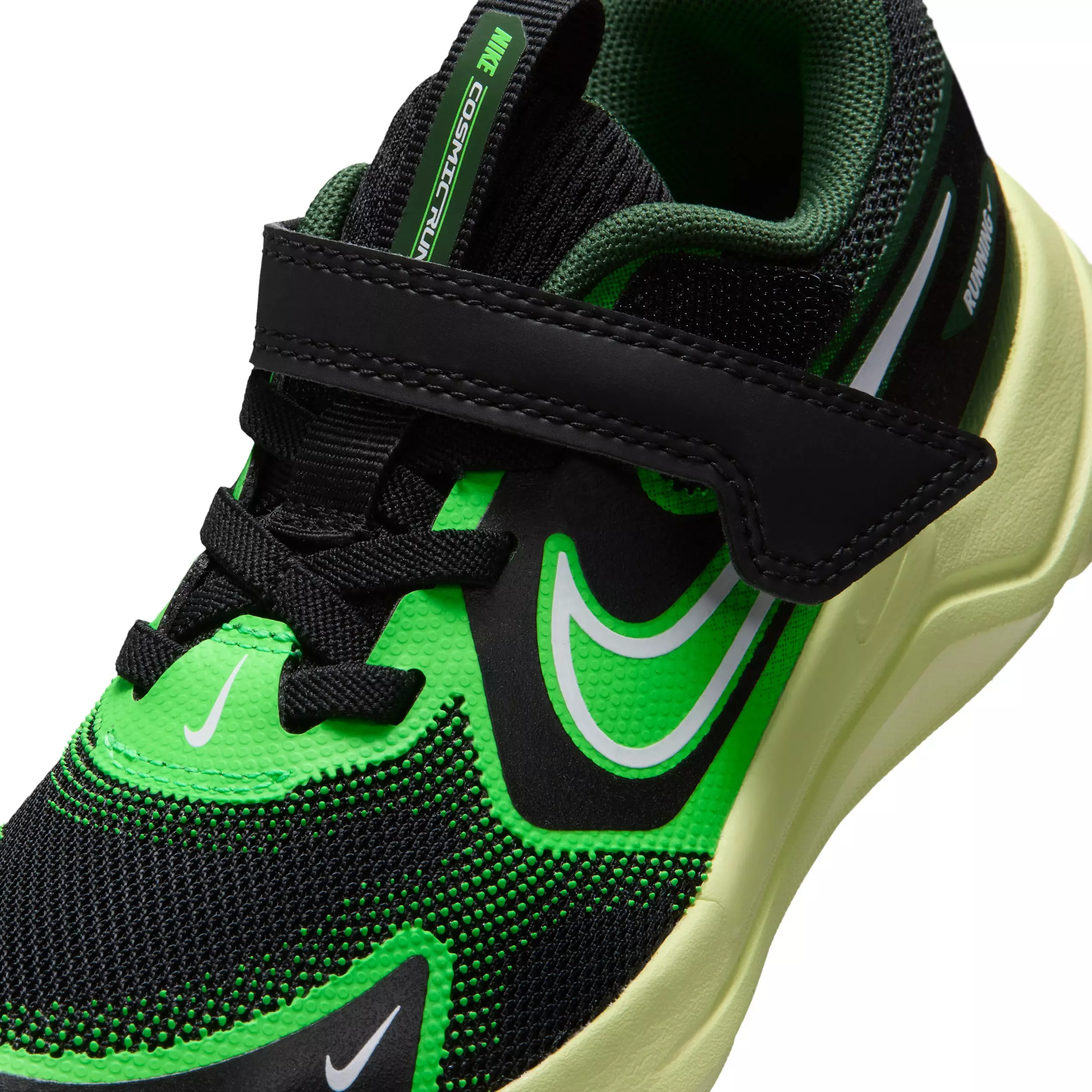 Nike Cosmic Runner "Black/Light Liquid Lime/Fir/White" Preschool Boys' Running Shoe - BLACK/LIME/FIR/WHITE