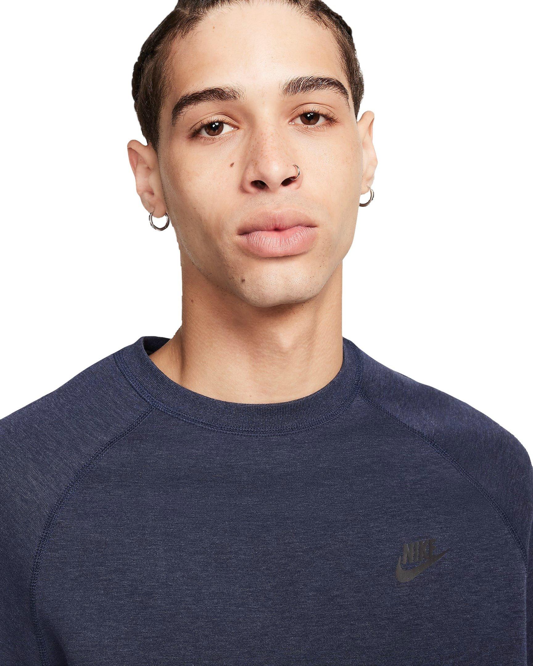 Nike Men's Tech Fleece Crewneck Sweatshirt - BLUE Thumbnail View 3