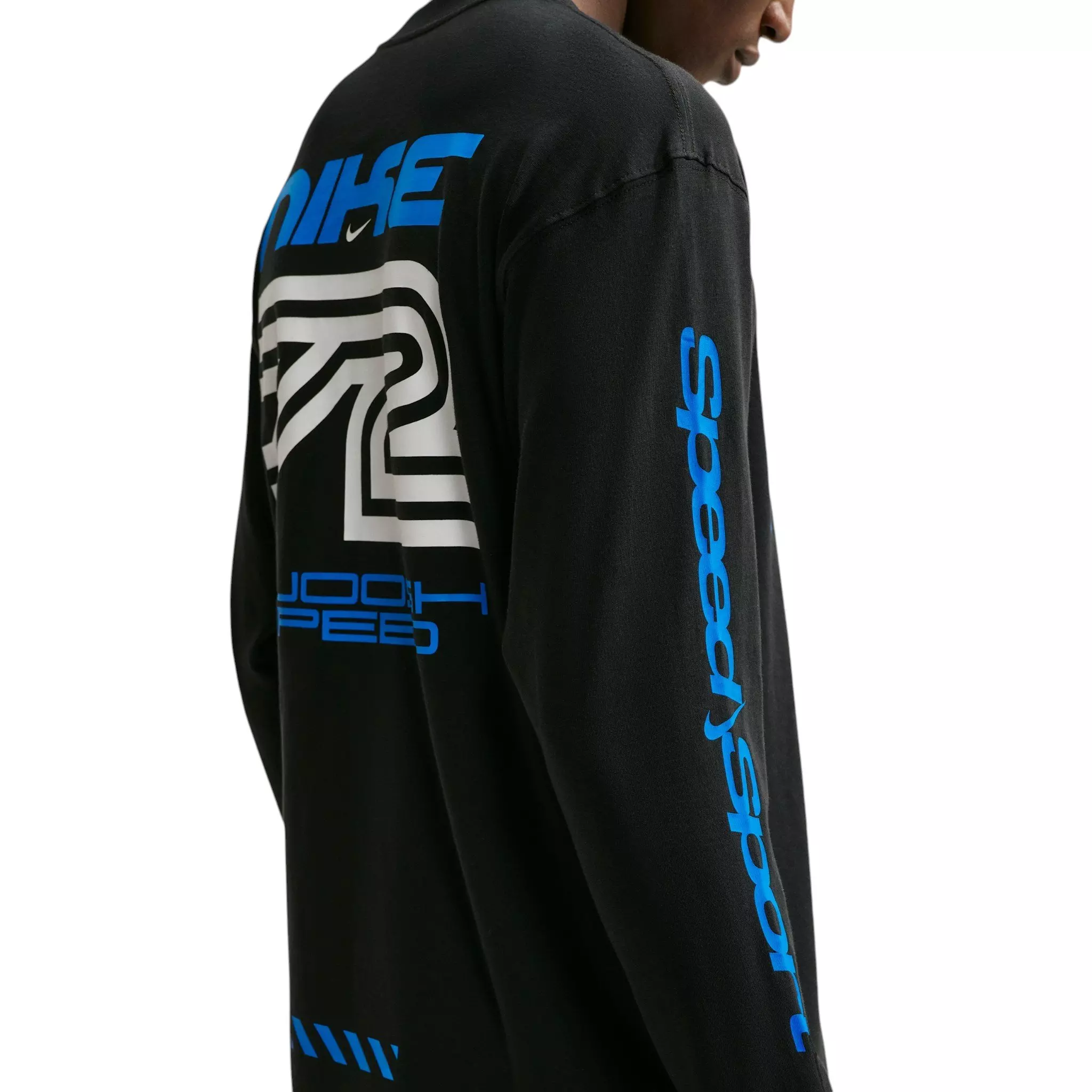 Nike Men's Sportswear NSW Racing Long-Sleeve T-Shirt - BLACK