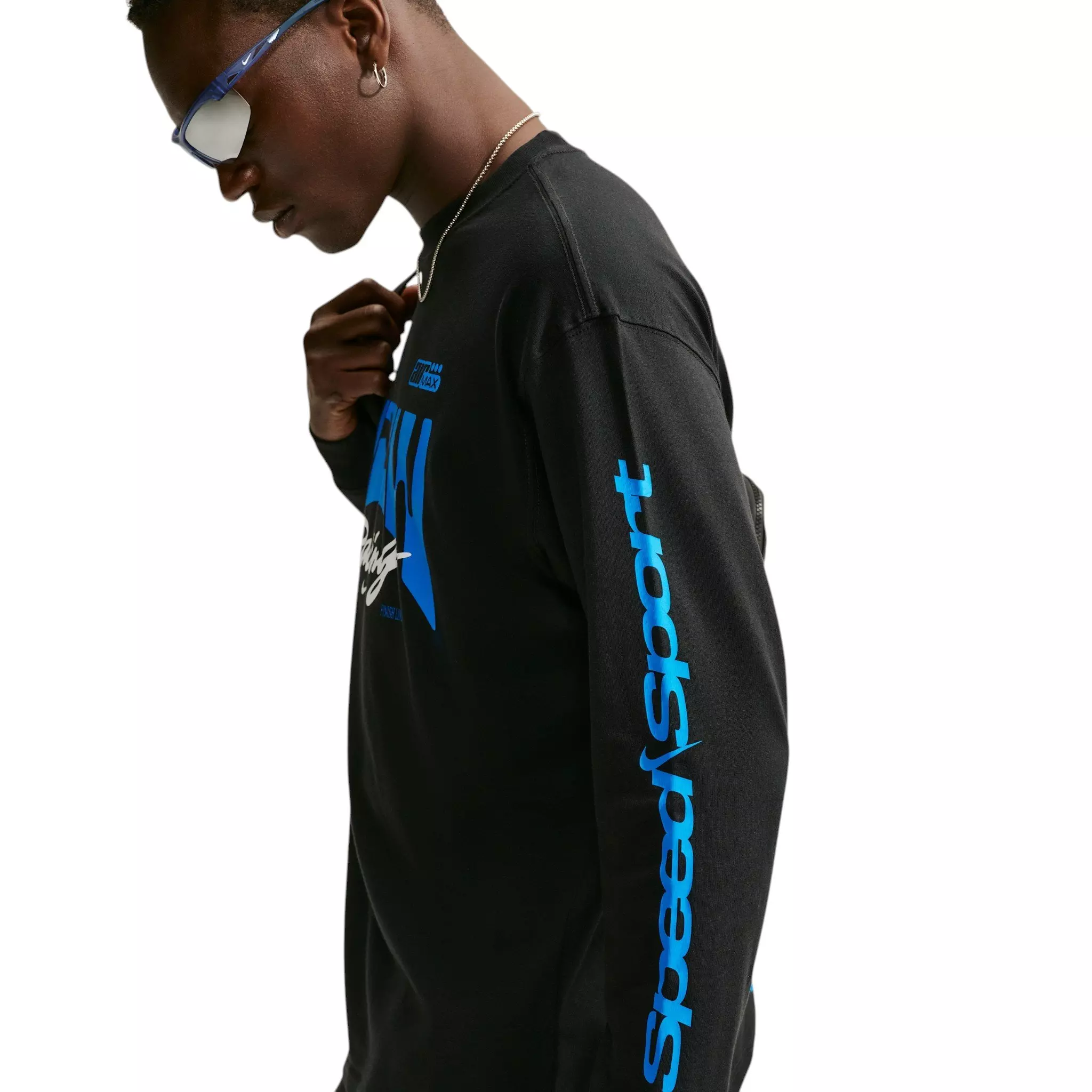 Nike Men's Sportswear NSW Racing Long-Sleeve T-Shirt - BLACK