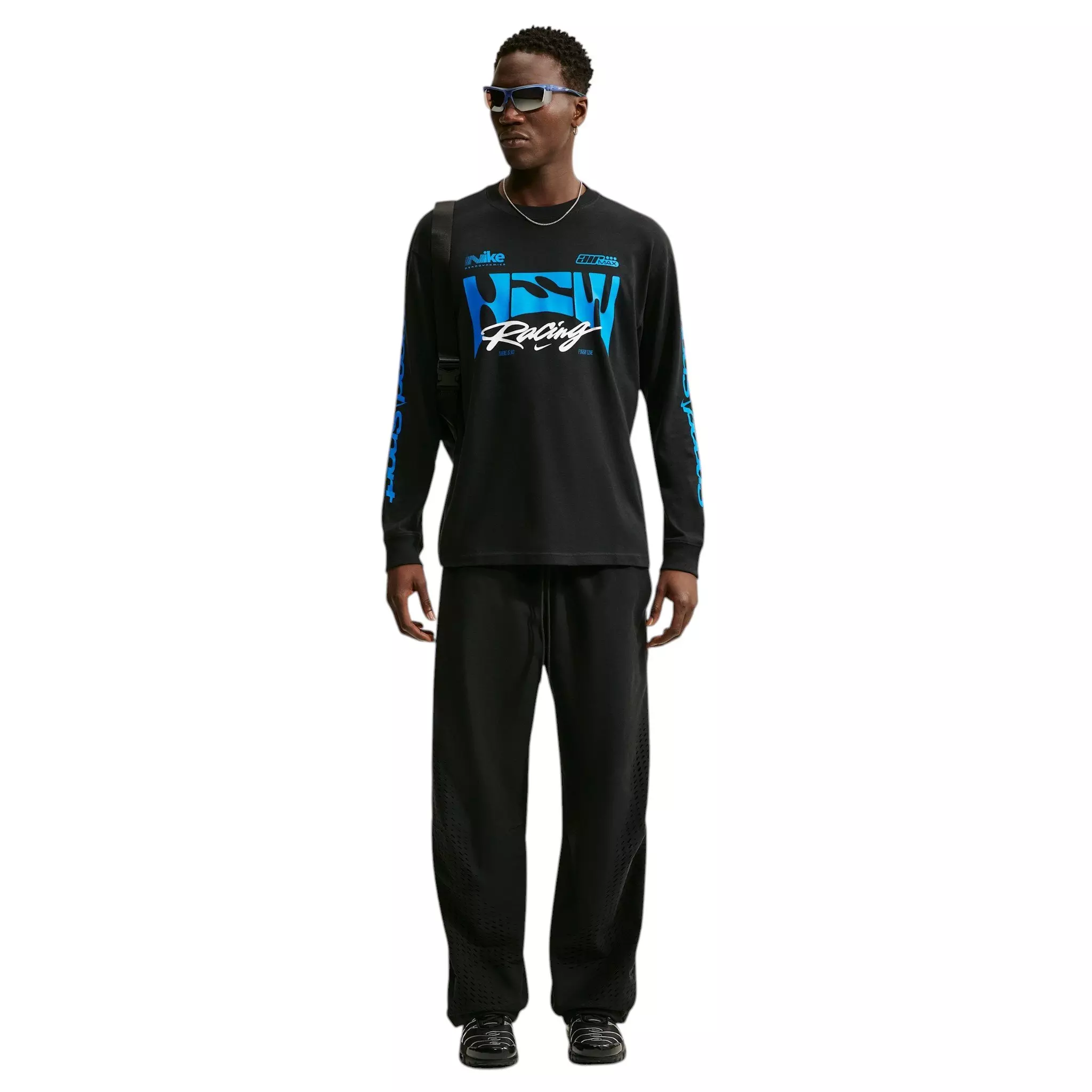 Nike Men's Sportswear NSW Racing Long-Sleeve T-Shirt - BLACK