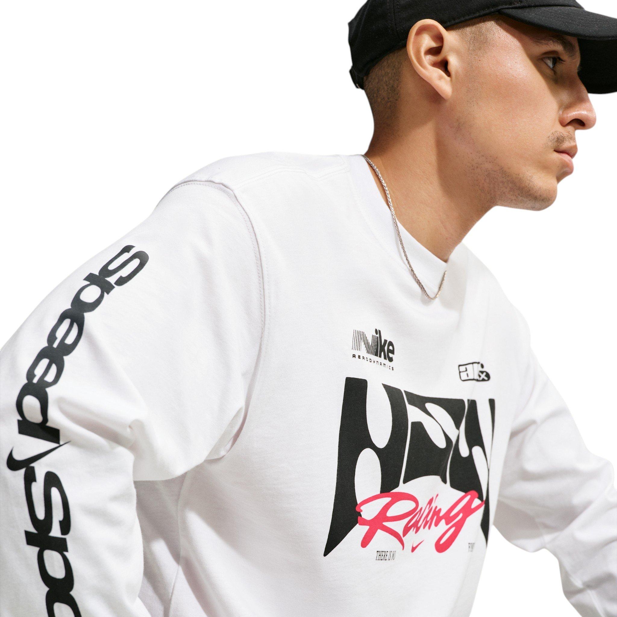 Nike Men's Sportswear NSW Racing Long-Sleeve T-Shirt - WHITE Thumbnail View 3