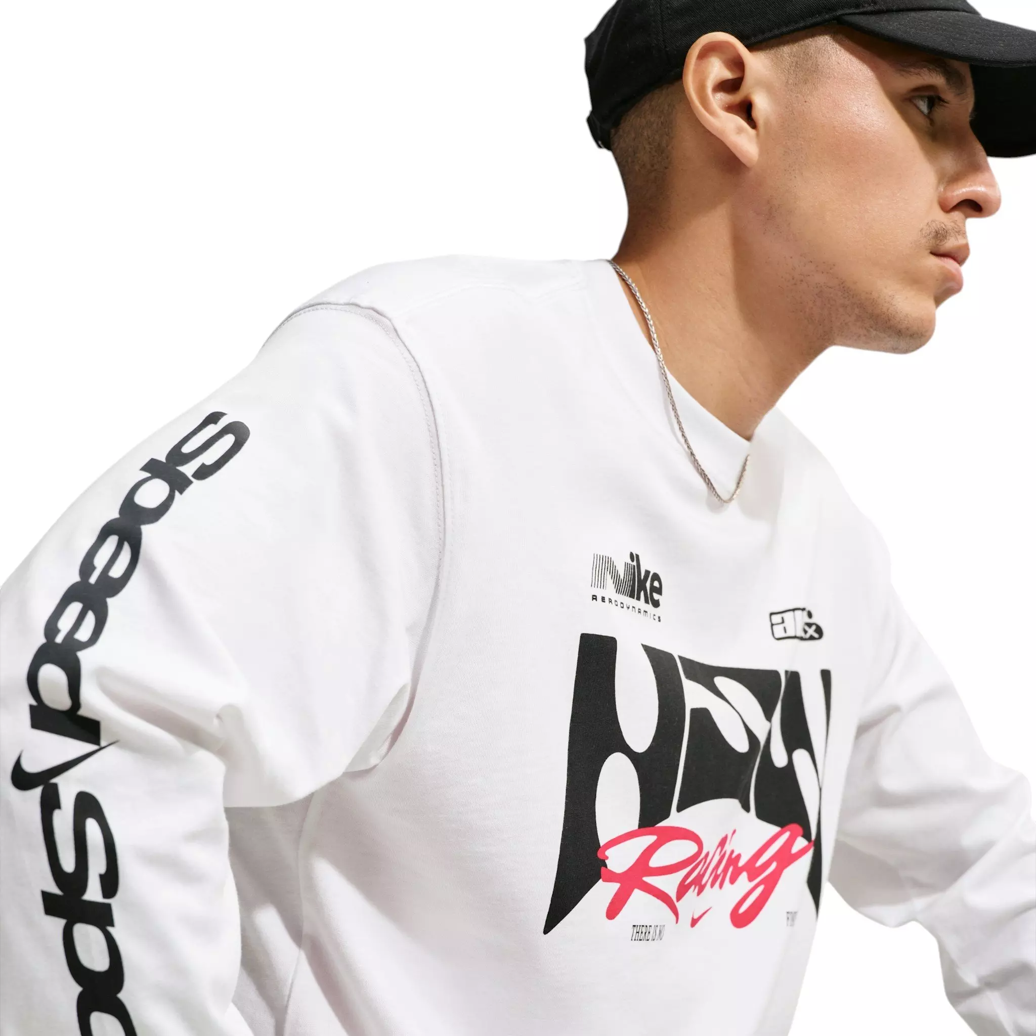 Nike Men's Sportswear NSW Racing Long-Sleeve T-Shirt - WHITE