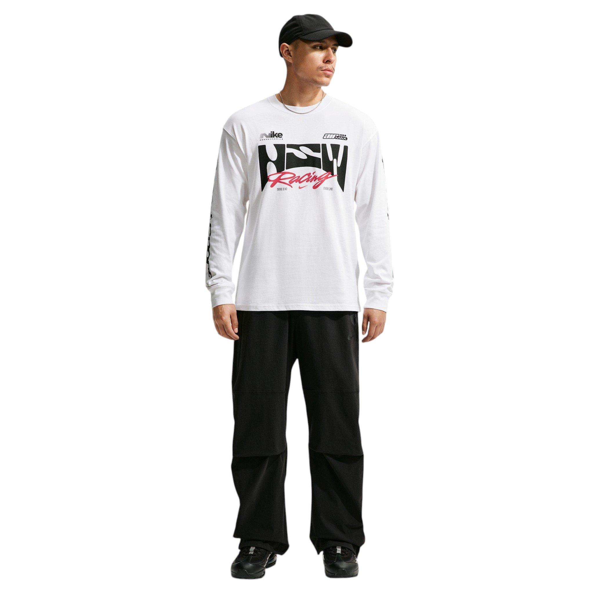 Nike Men's Sportswear NSW Racing Long-Sleeve T-Shirt - WHITE Thumbnail View 4