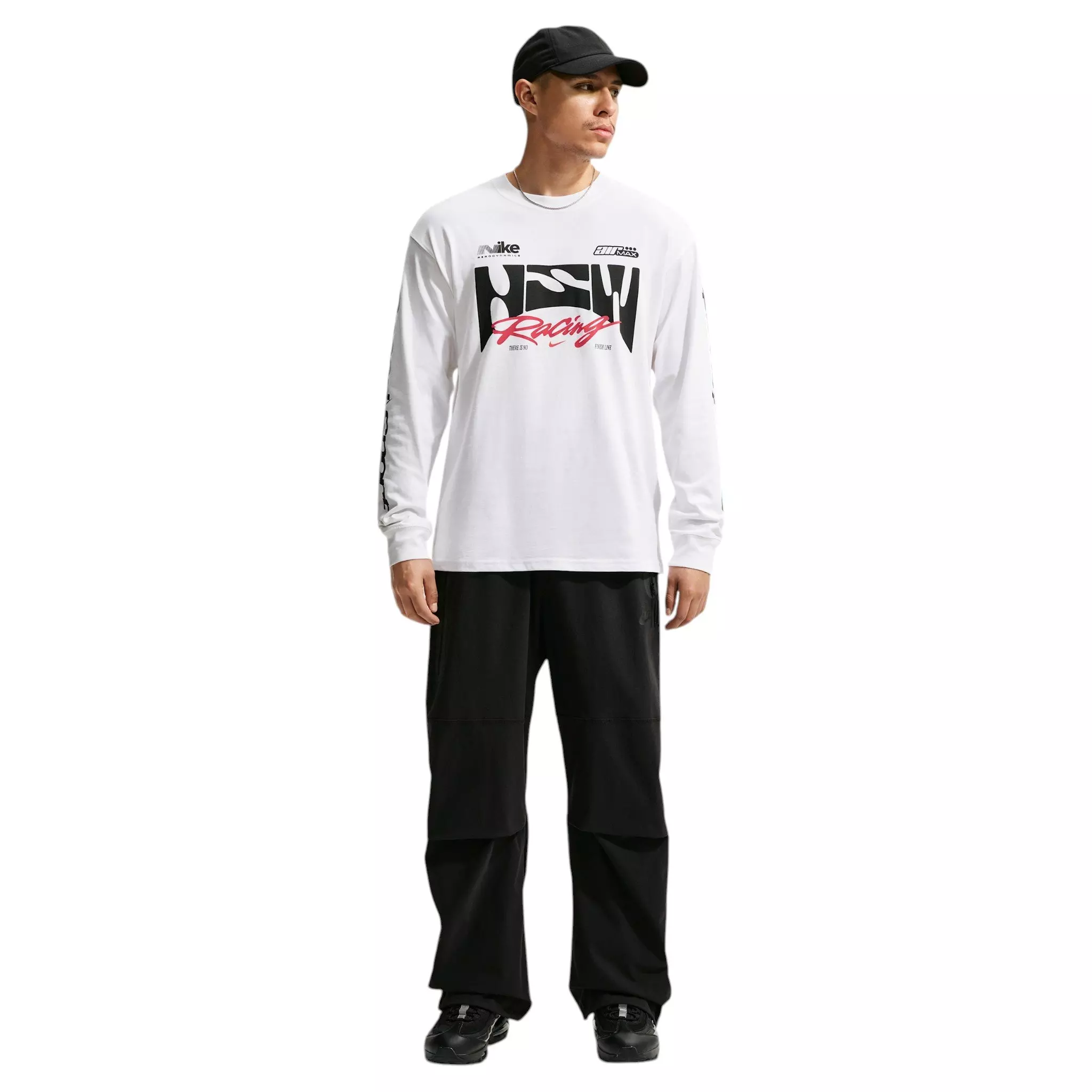 Nike Men's Sportswear NSW Racing Long-Sleeve T-Shirt - WHITE