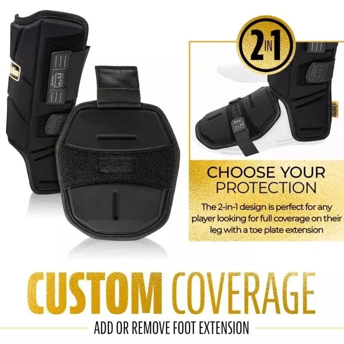 Franklin Sports PRT Protective Leg Guard - Black/Gold - BLACK/GOLD
