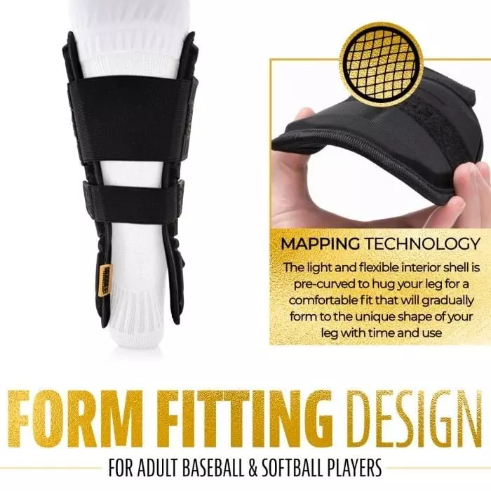 Franklin Sports PRT Protective Leg Guard - Black/Gold - BLACK/GOLD
