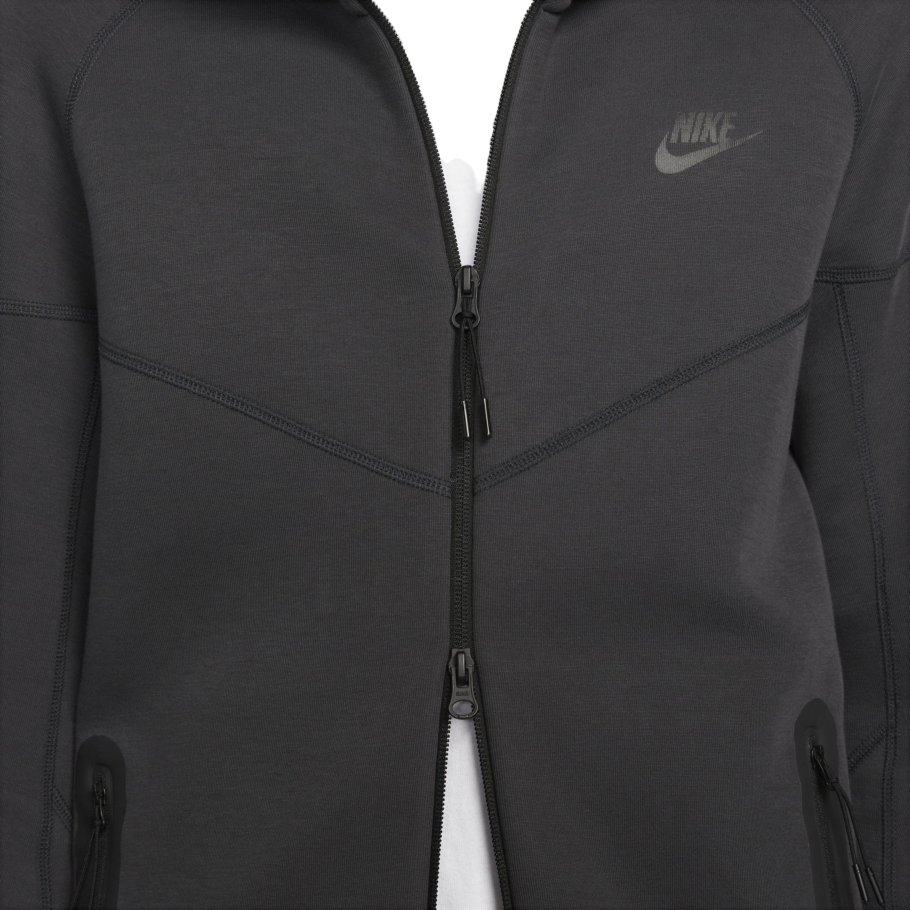 Nike Men's Tech Fleece Full-Zip Windrunner Jacket - BLACK Thumbnail View 4