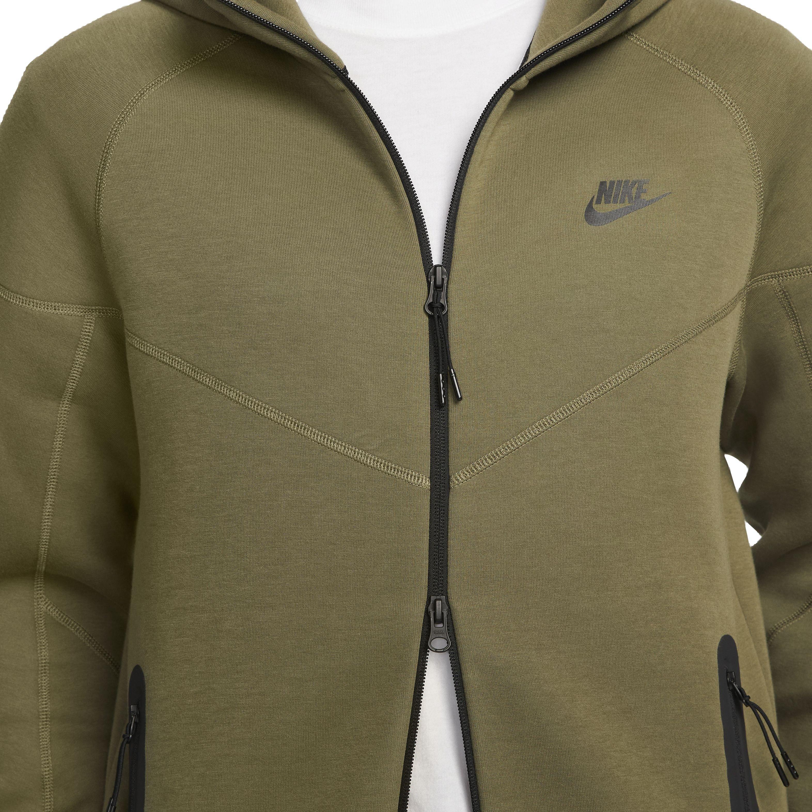 Nike Men's Tech Fleece Full-Zip Windrunner Jacket - OLIVE Thumbnail View 4