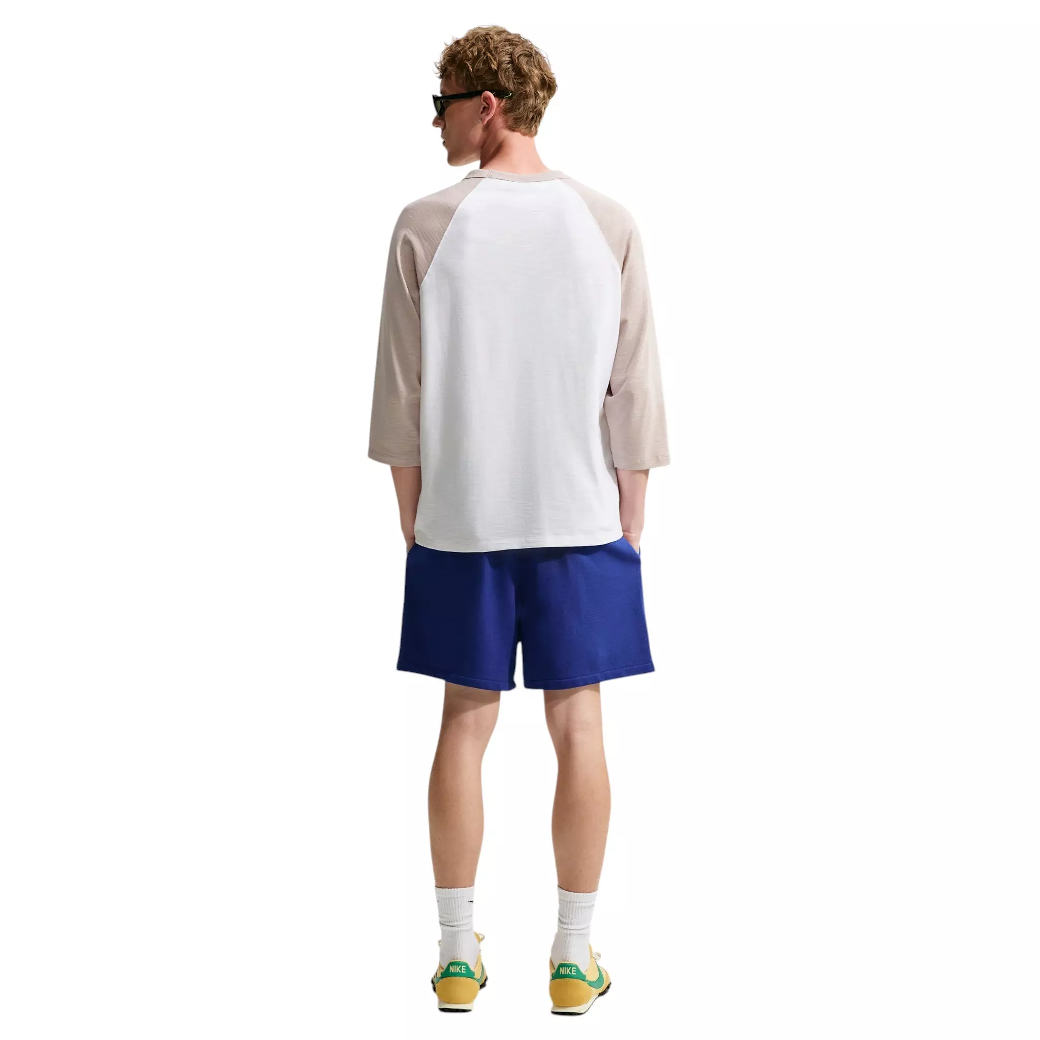 Nike Men's Sportswear Club 3/4-Sleeve Raglan Top - Moon Particle/White/Moon Particle - MOON/WHITE/MOON