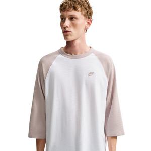 Nike Men's Sportswear Club 3/4-Sleeve Raglan Top - Moon Particle/White/Moon Particle - MOON/WHITE/MOON
