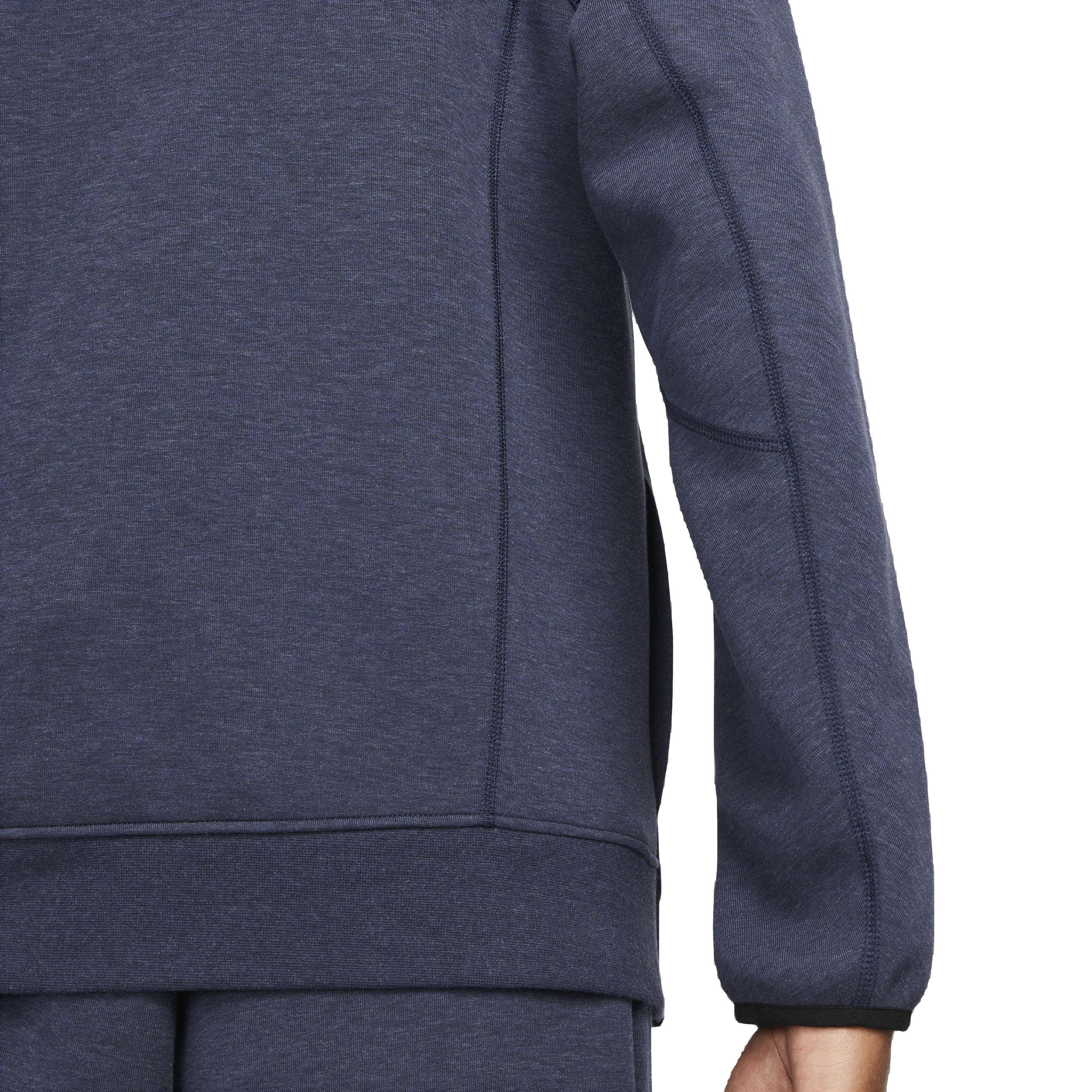 Nike Men's Tech Fleece Pullover Hoodie - BLUE Thumbnail View 5