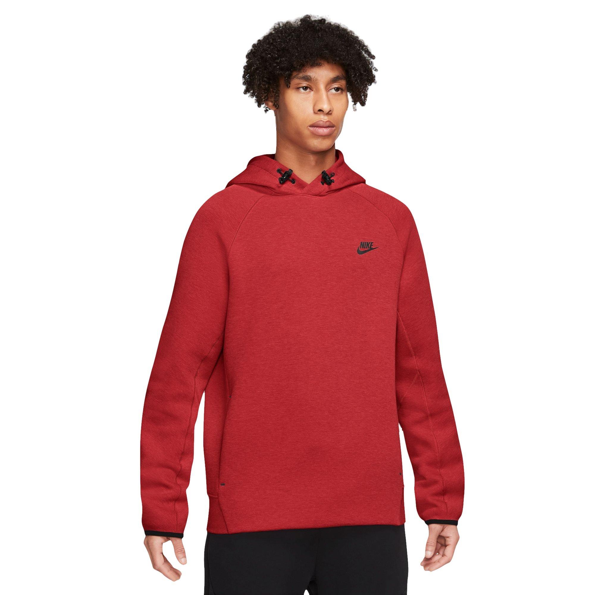 Nike Men's Tech Fleece Pullover Hoodie - RED Thumbnail View 1
