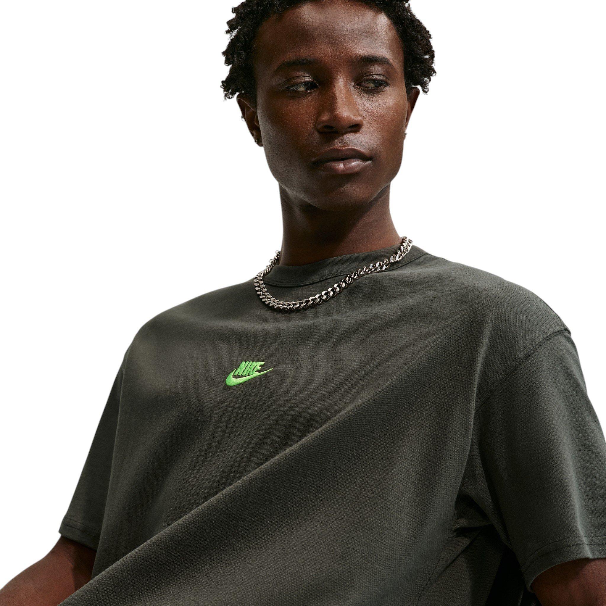 Nike Men's Sportswear Premium Essentials Small Embroidered Logo Long-Sleeve T-Shirt - GREY Thumbnail View 3