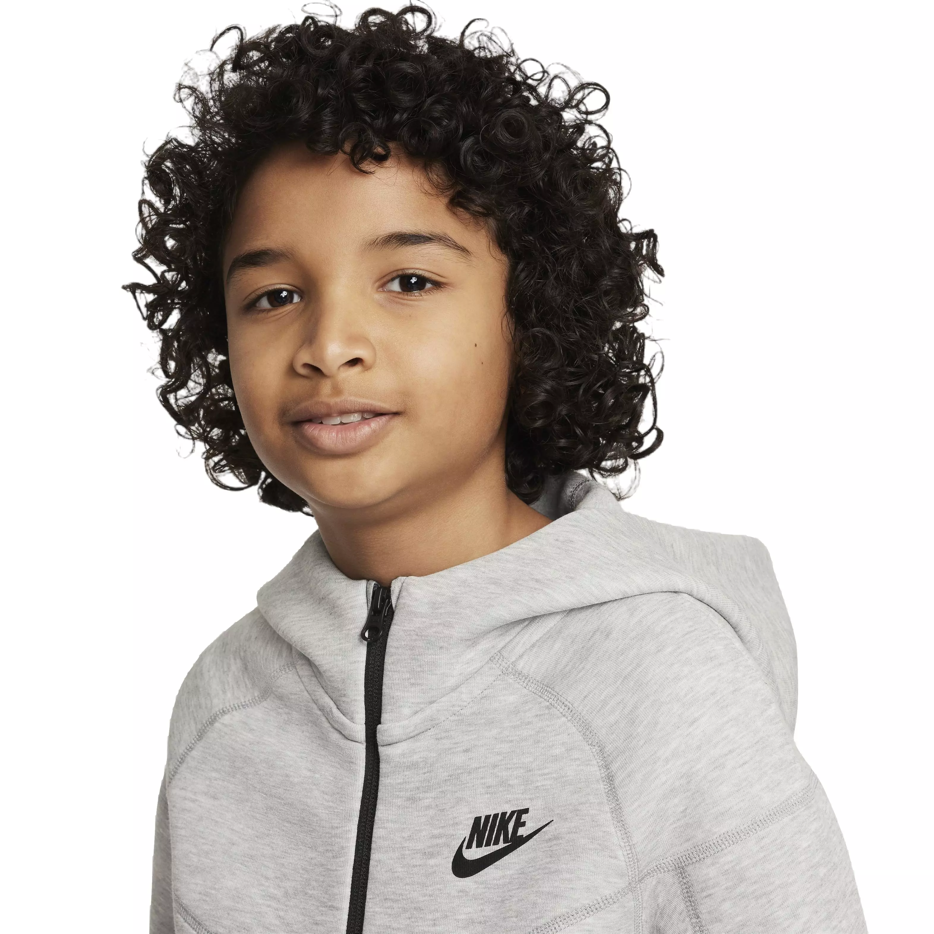 Nike Big Boys' Sportswear Tech Fleece Full Zip Jacket - DK GREY HEATHER