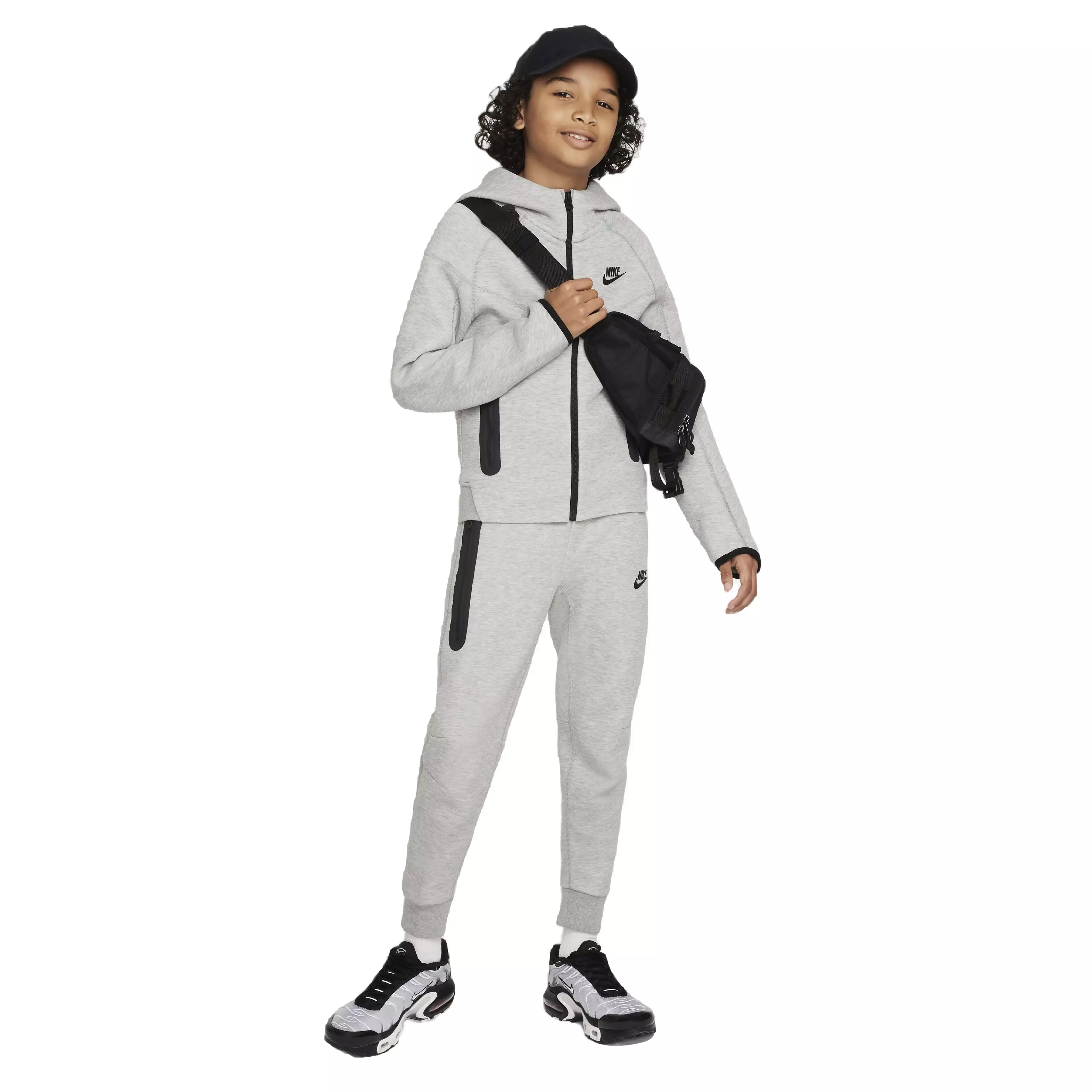 Nike Big Boys' Sportswear Tech Fleece Full Zip Jacket - DK GREY HEATHER