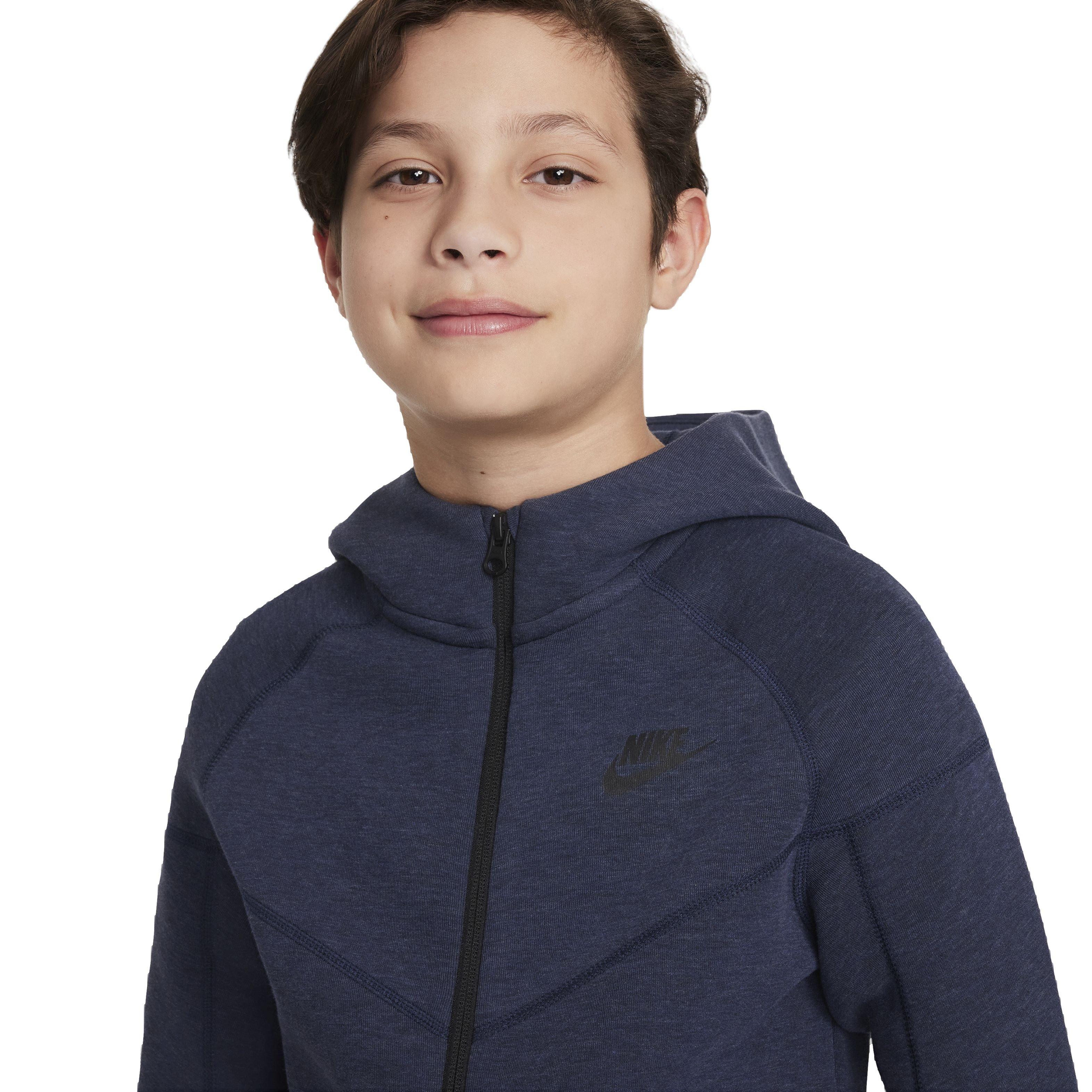 Nike Big Boys' Sportswear Tech Fleece Full Zip Jacket - BLUE Thumbnail View 3